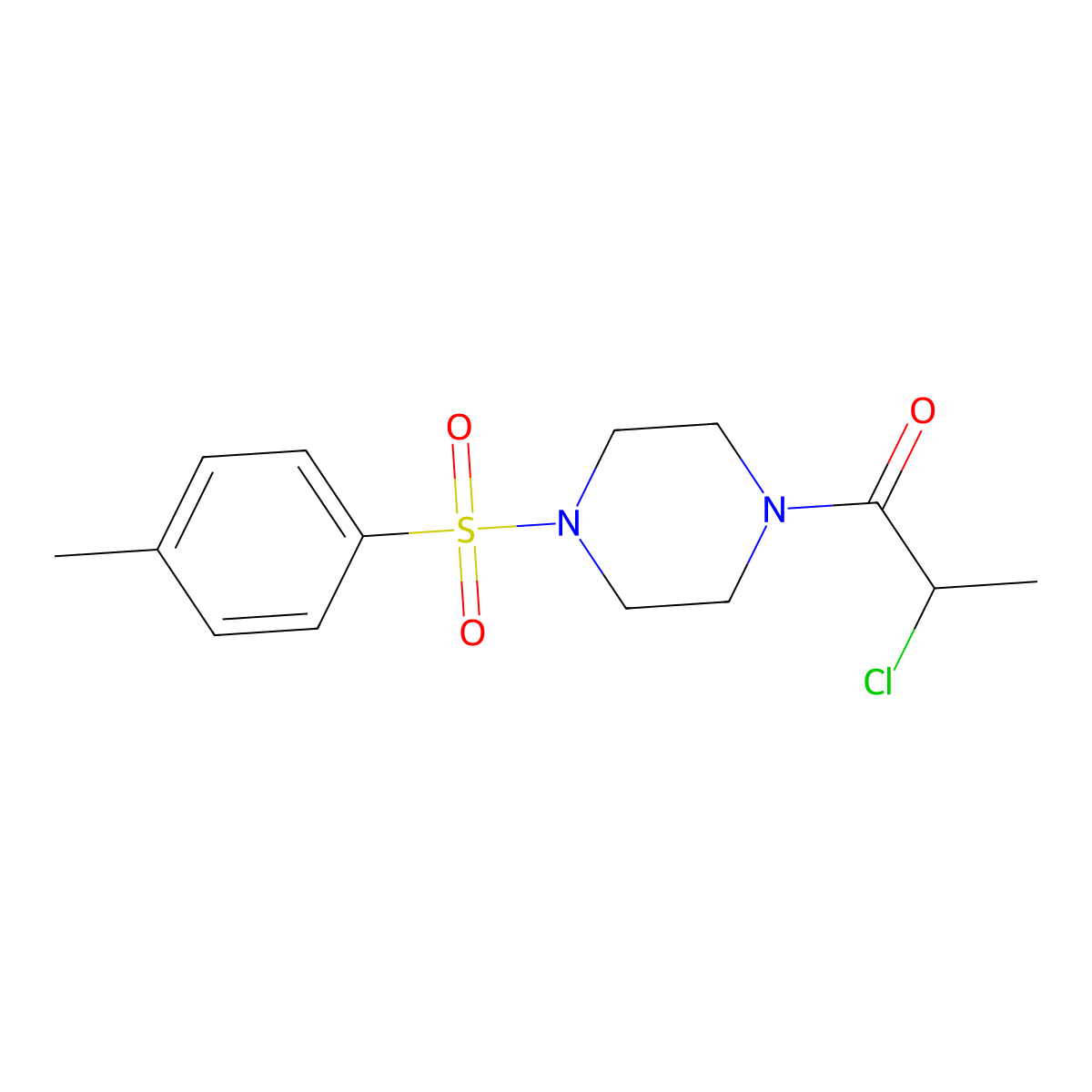 2-Chloro-1-[4-(4-methylbenzenesulfonyl)piperazin-1-yl]propan-1-one molecular structure, CAS 1018304-86-3