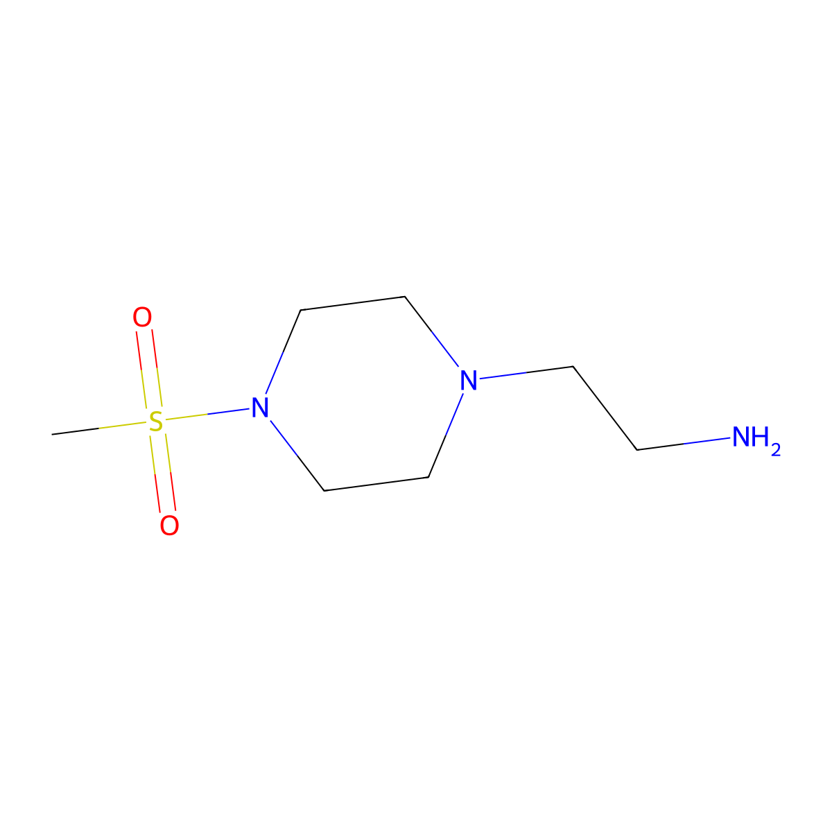 2-(4-Methanesulfonylpiperazin-1-yl)ethan-1-amine molecular structure, CAS 1018305-83-3