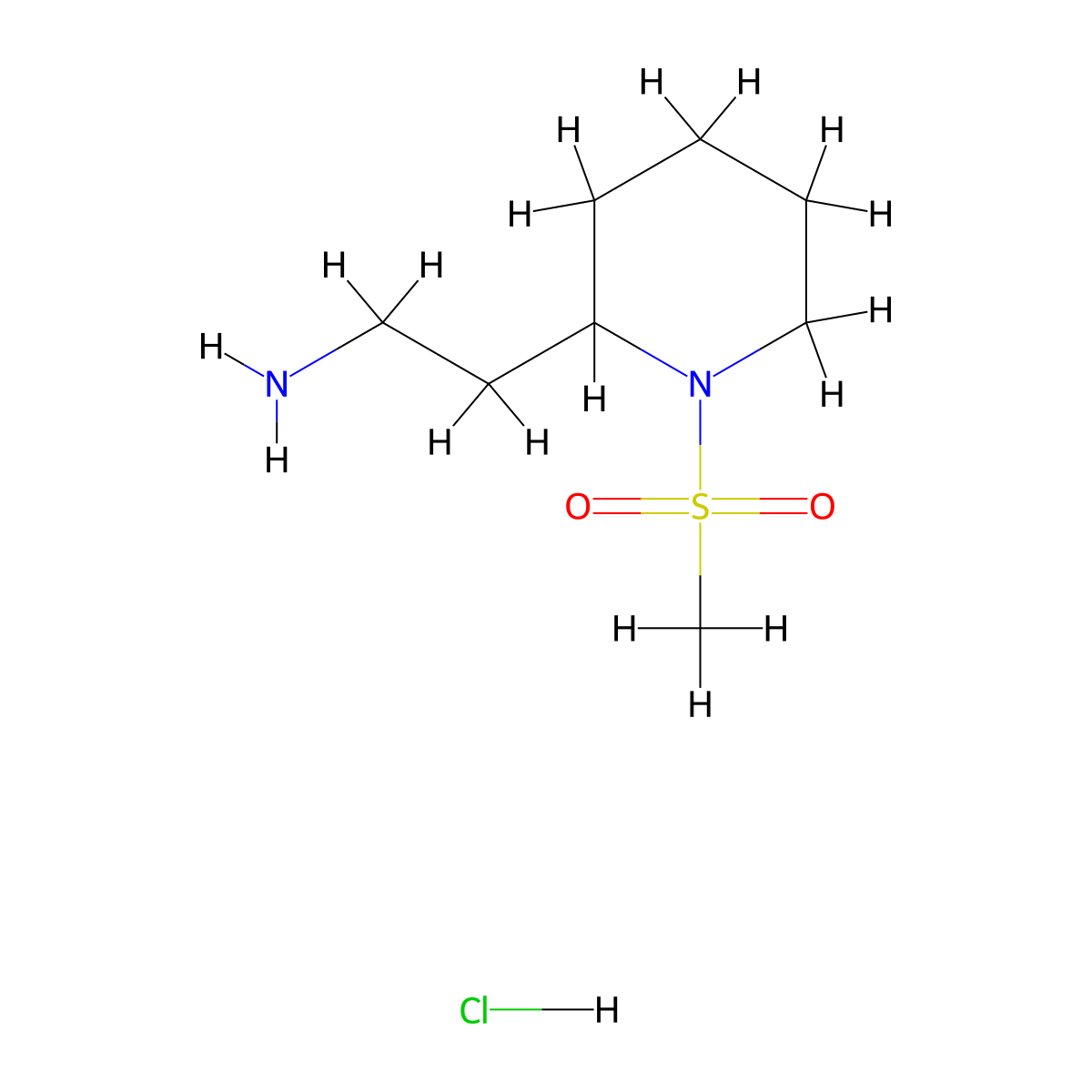 2-(1-(Methylsulfonyl)piperidin-2-yl)ethanamine hydrochloride molecular structure, CAS 1018307-27-1