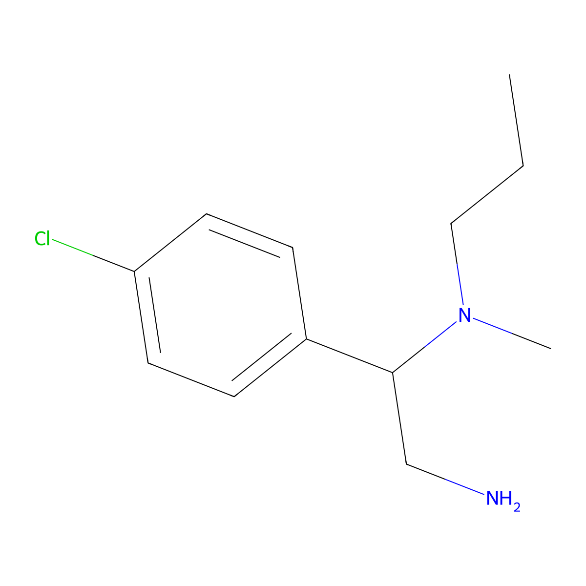 [2-Amino-1-(4-chlorophenyl)ethyl](methyl)propylamine molecular structure, CAS 1018308-78-5
