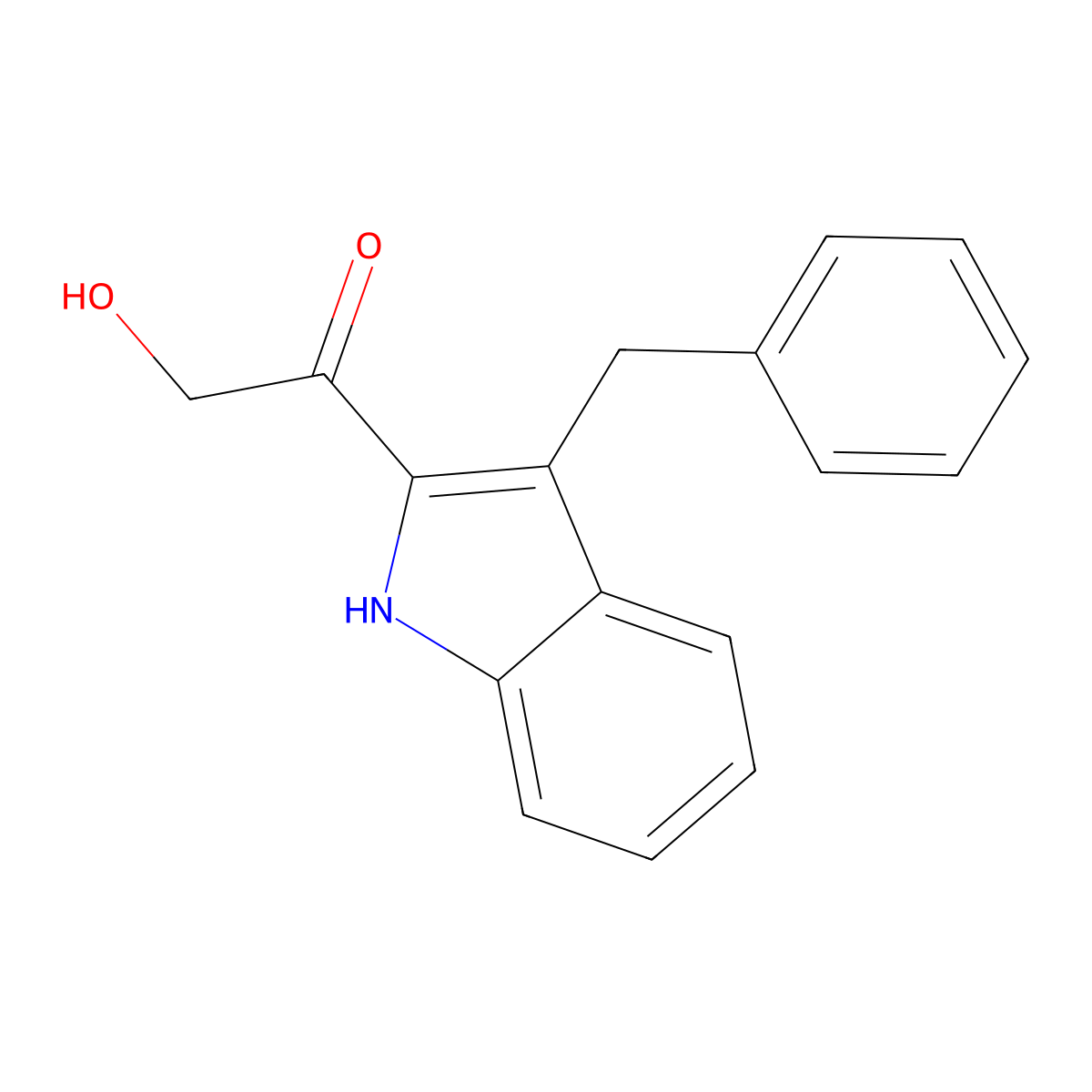 Ketone, hydroxymethyl 3-benzyl-2-indolyl- molecular structure, CAS 101831-60-1