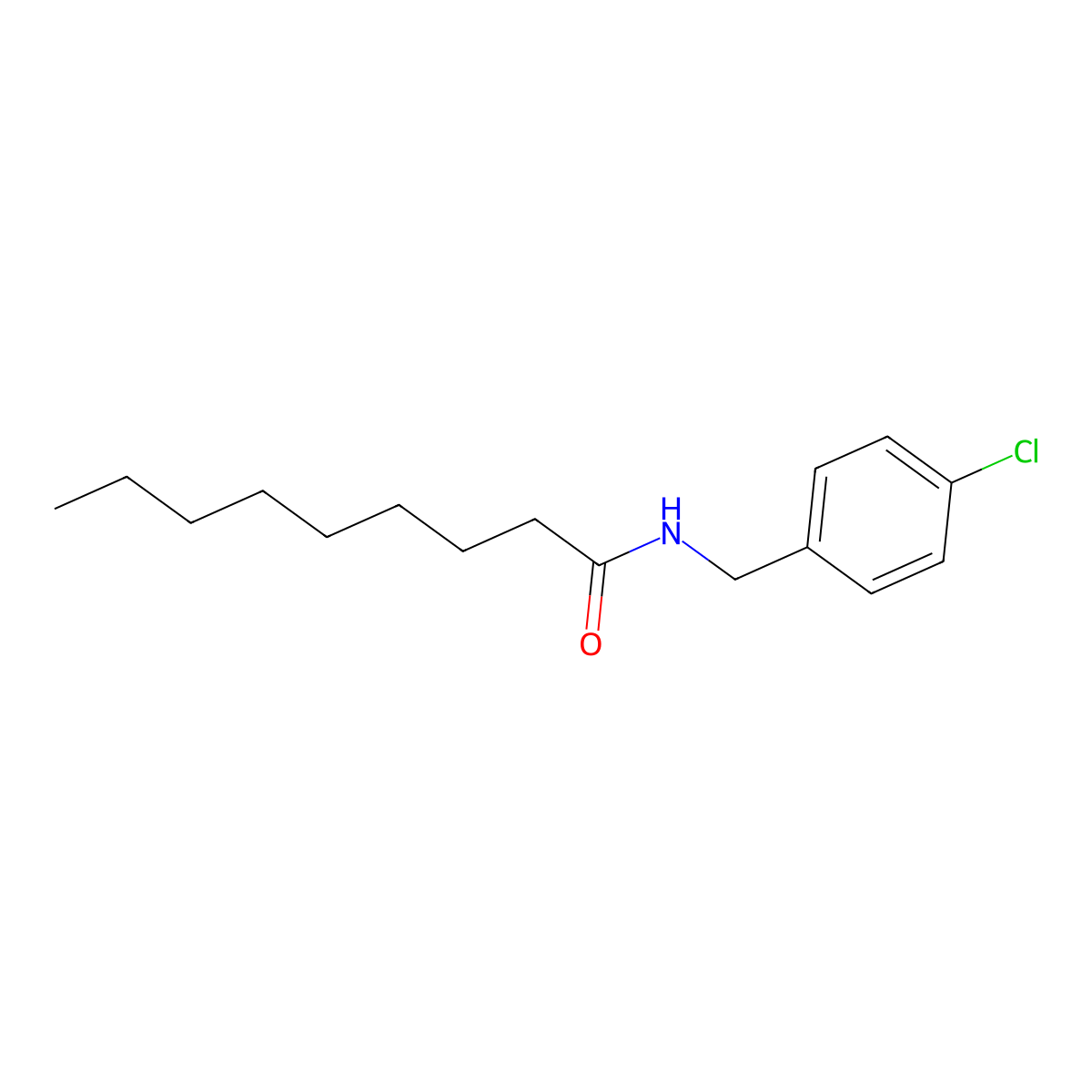 Nonanamide, N-(p-chlorobenzyl)- molecular structure, CAS 101832-14-8