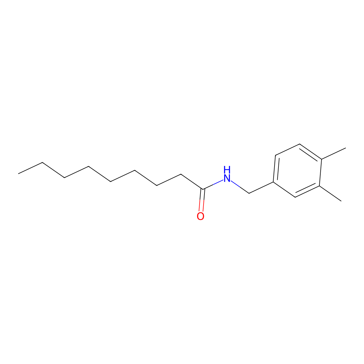 Nonanamide, N-(3,4-dimethylbenzyl)- molecular structure, CAS 101832-16-0