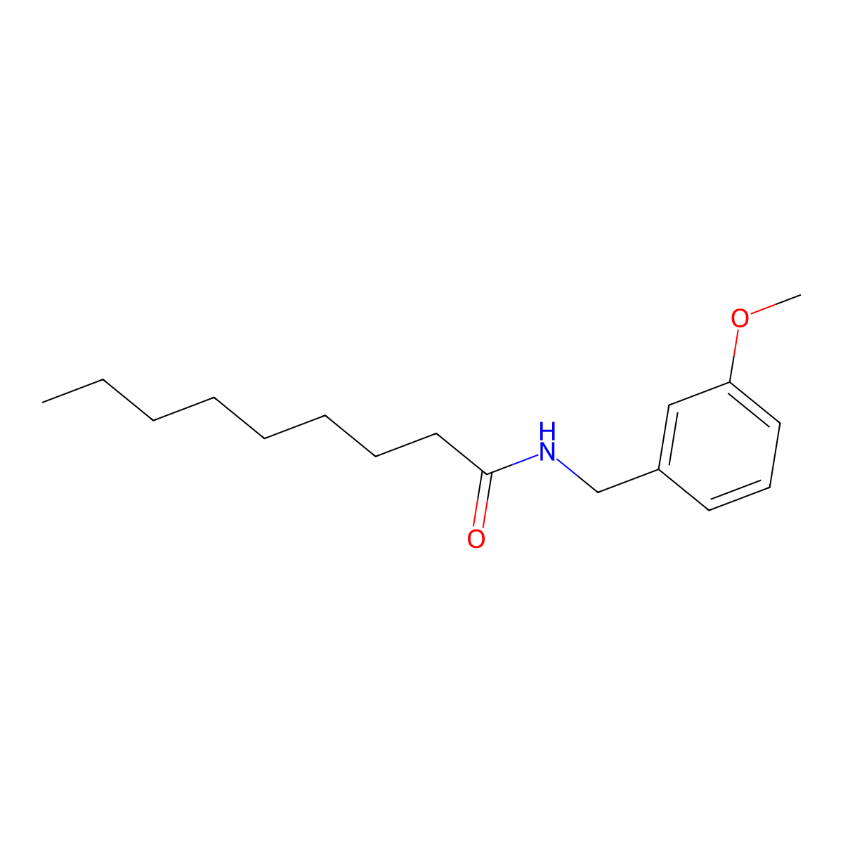 Nonanamide, N-(m-methoxybenzyl)- molecular structure, CAS 101832-18-2
