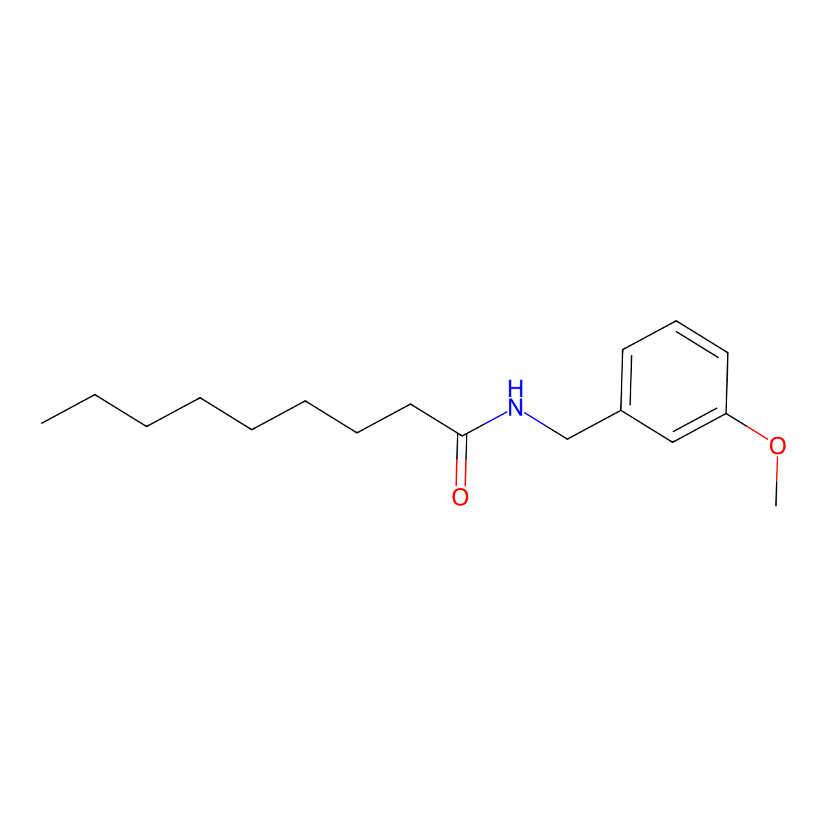 Nonanamide, N-(m-methoxybenzyl)- molecular structure, CAS 101832-18-2