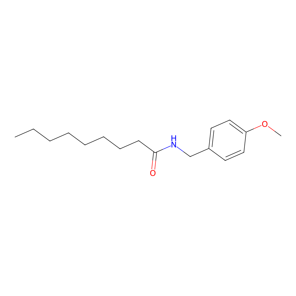Nonanamide, N-(p-methoxybenzyl)- molecular structure, CAS 101832-19-3