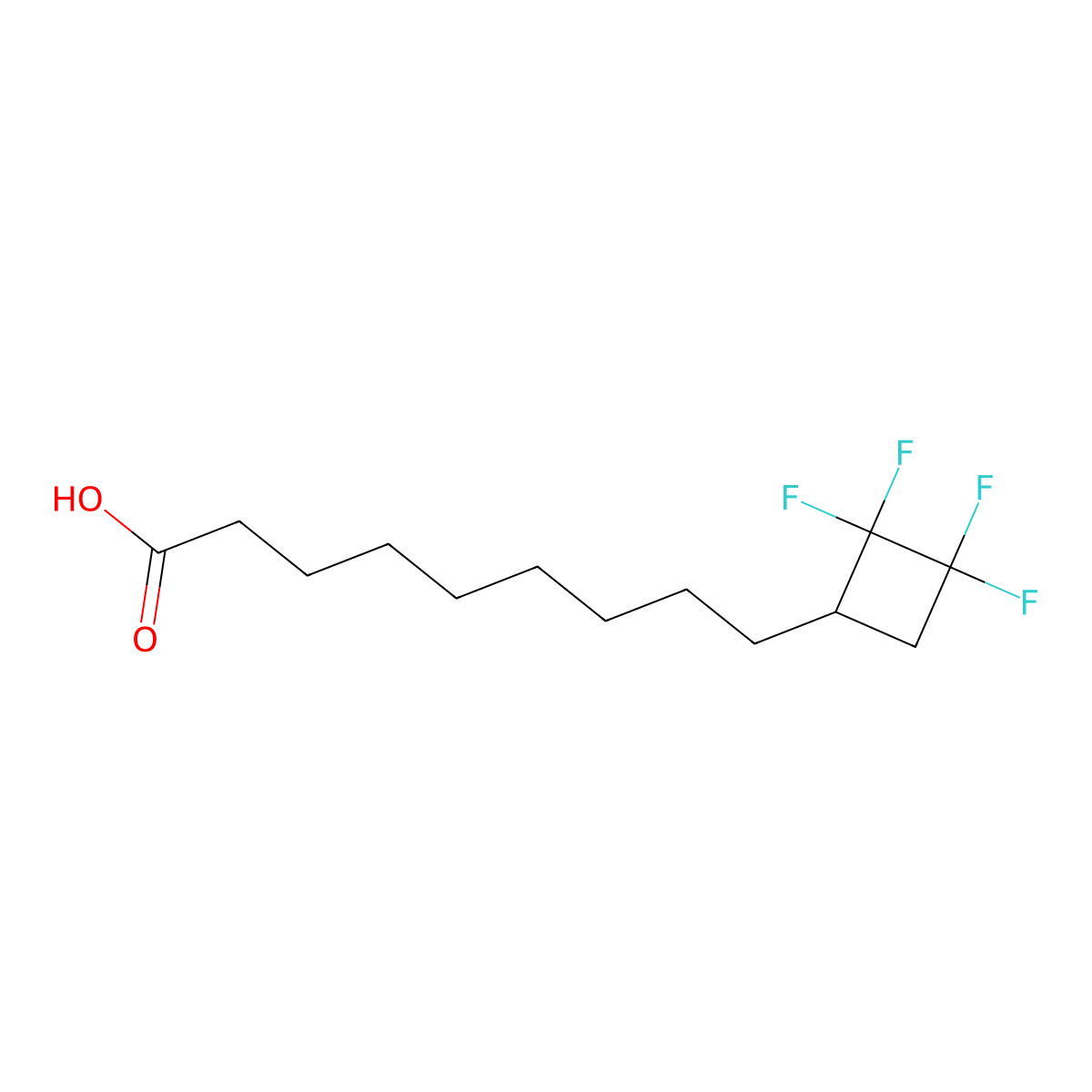 Nonanoic acid, 9-(2,2,3,3-tetrafluorocyclobutyl)- molecular structure, CAS 101832-26-2