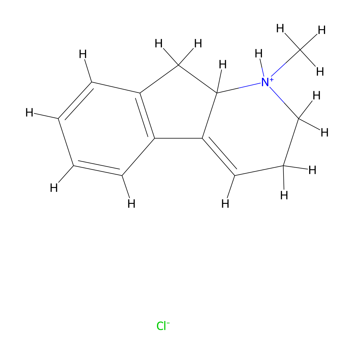1H-Indeno(2,1-b)pyridine, 2,3,9,9a-tetrahydro-1-methyl-, monohydrochloride molecular structure, CAS 101832-67-1