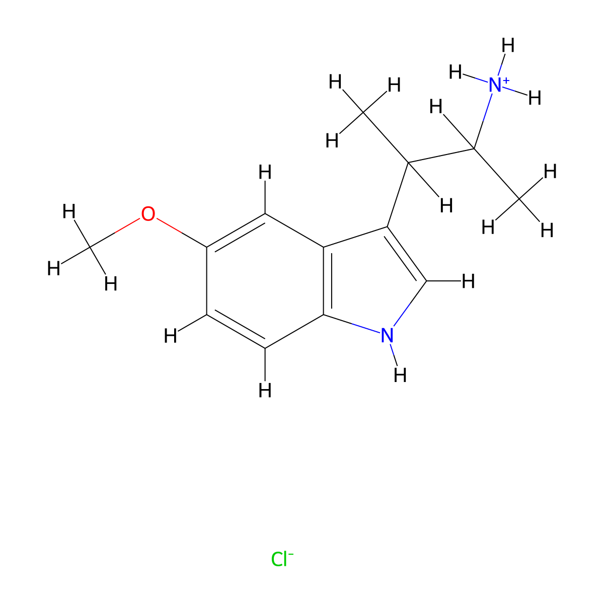 3-(5-Methoxy-1H-indol-3-yl)butan-2-amine--hydrogen chloride (1/1) molecular structure, CAS 101832-71-7