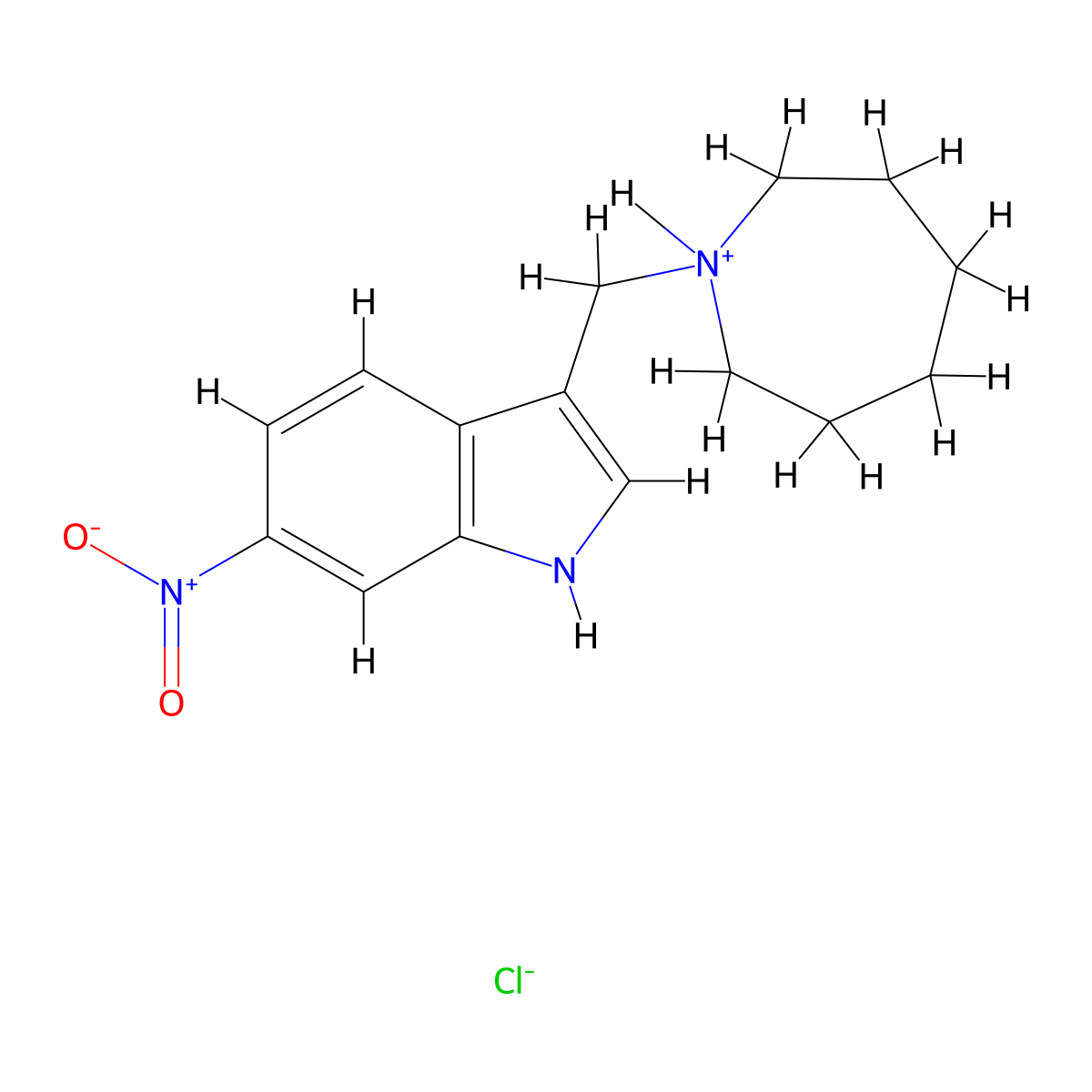 Indole, 3-(1H-azepinylmethyl)-6-nitro-, hydrochloride molecular structure, CAS 101832-86-4