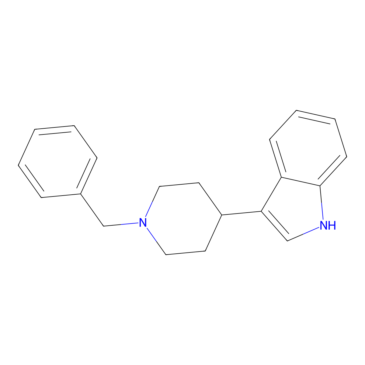 3-(1-benzylpiperidin-4-yl)-1H-indole molecular structure, CAS 101832-90-0