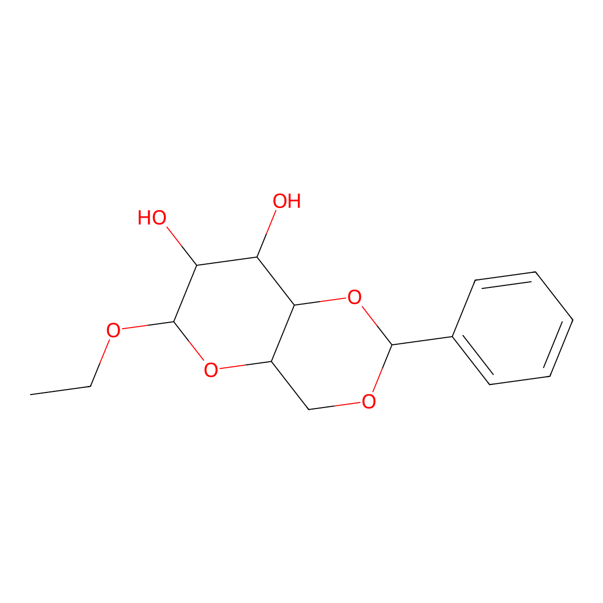 Ethyl 4,6-O-benzylidene-b-D-galactopyranoside molecular structure, CAS 101833-22-1