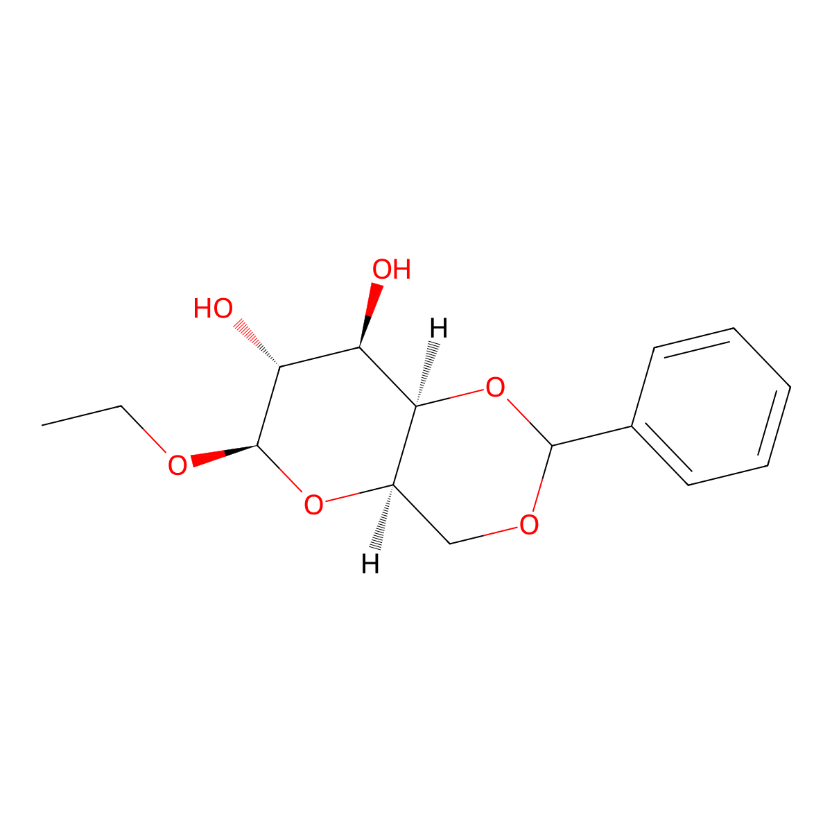 Ethyl 4,6-O-benzylidene-b-D-galactopyranoside molecular structure, CAS 101833-22-1