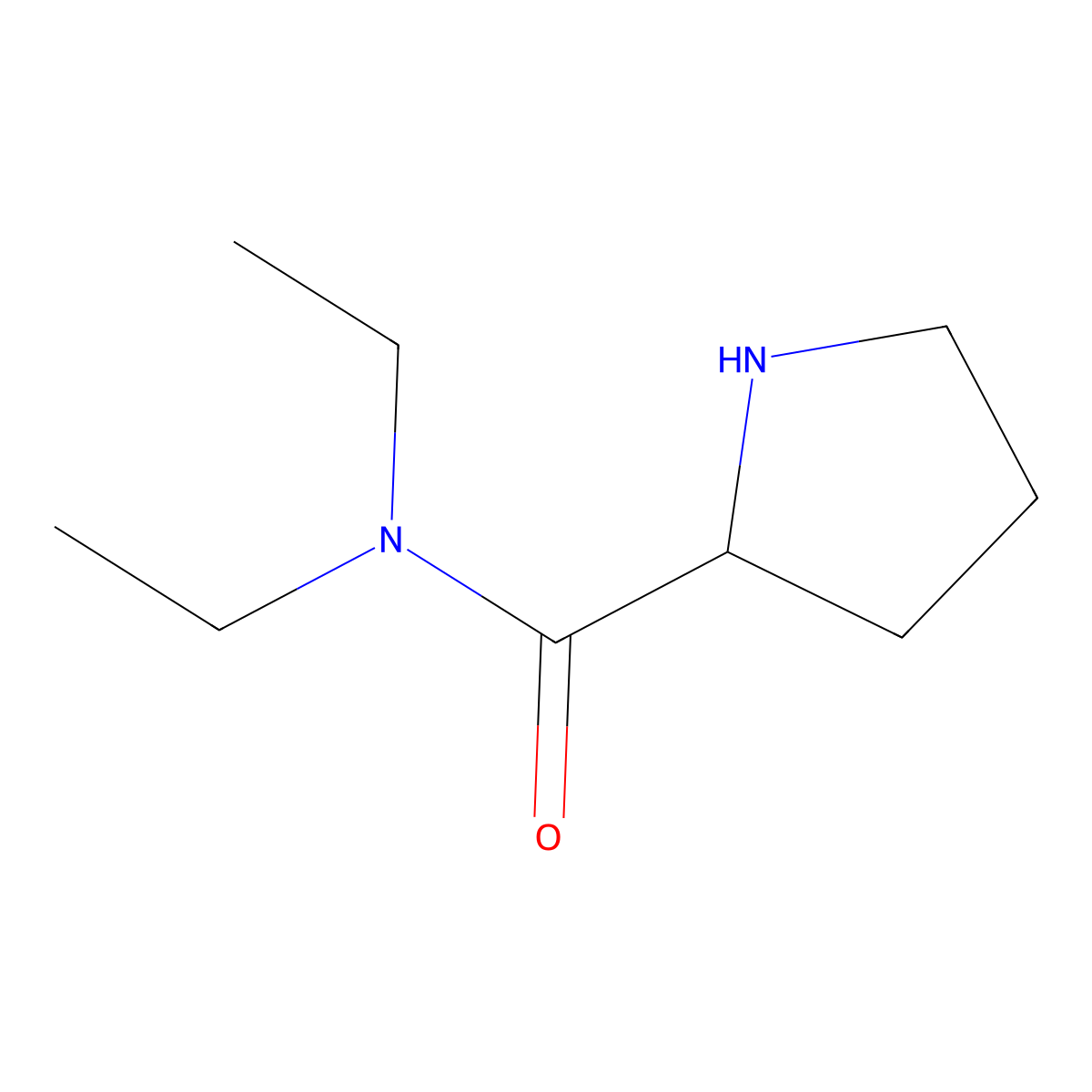 N,N-diethylpyrrolidine-2-carboxamide molecular structure, CAS 1018331-52-6