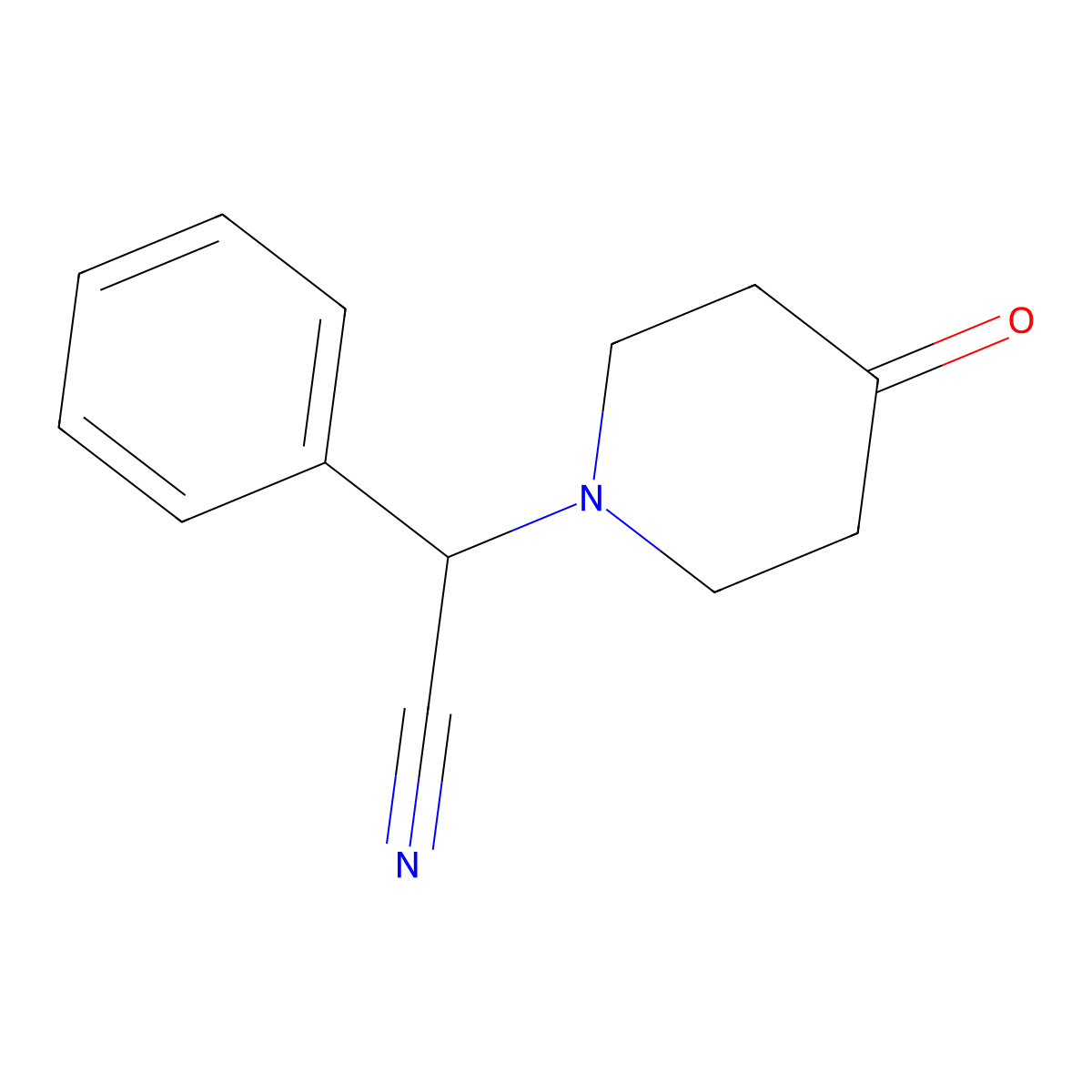 2-(4-Oxopiperidin-1-YL)-2-phenylacetonitrile molecular structure, CAS 1018337-05-7