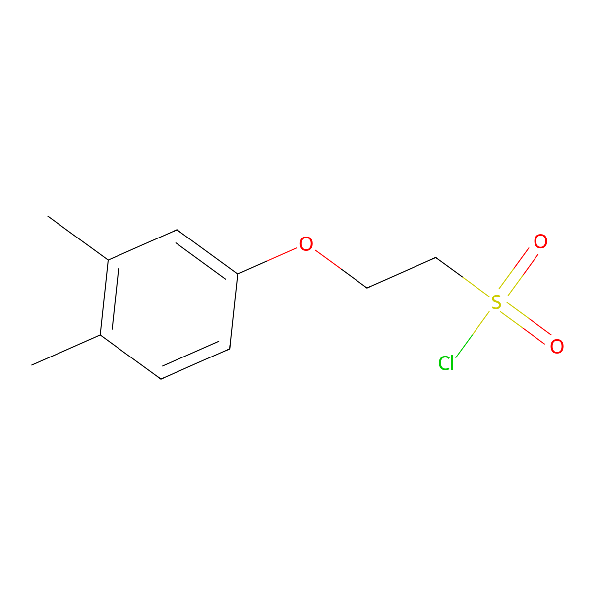 2-(3,4-Dimethylphenoxy)ethane-1-sulfonyl chloride molecular structure, CAS 1018340-51-6