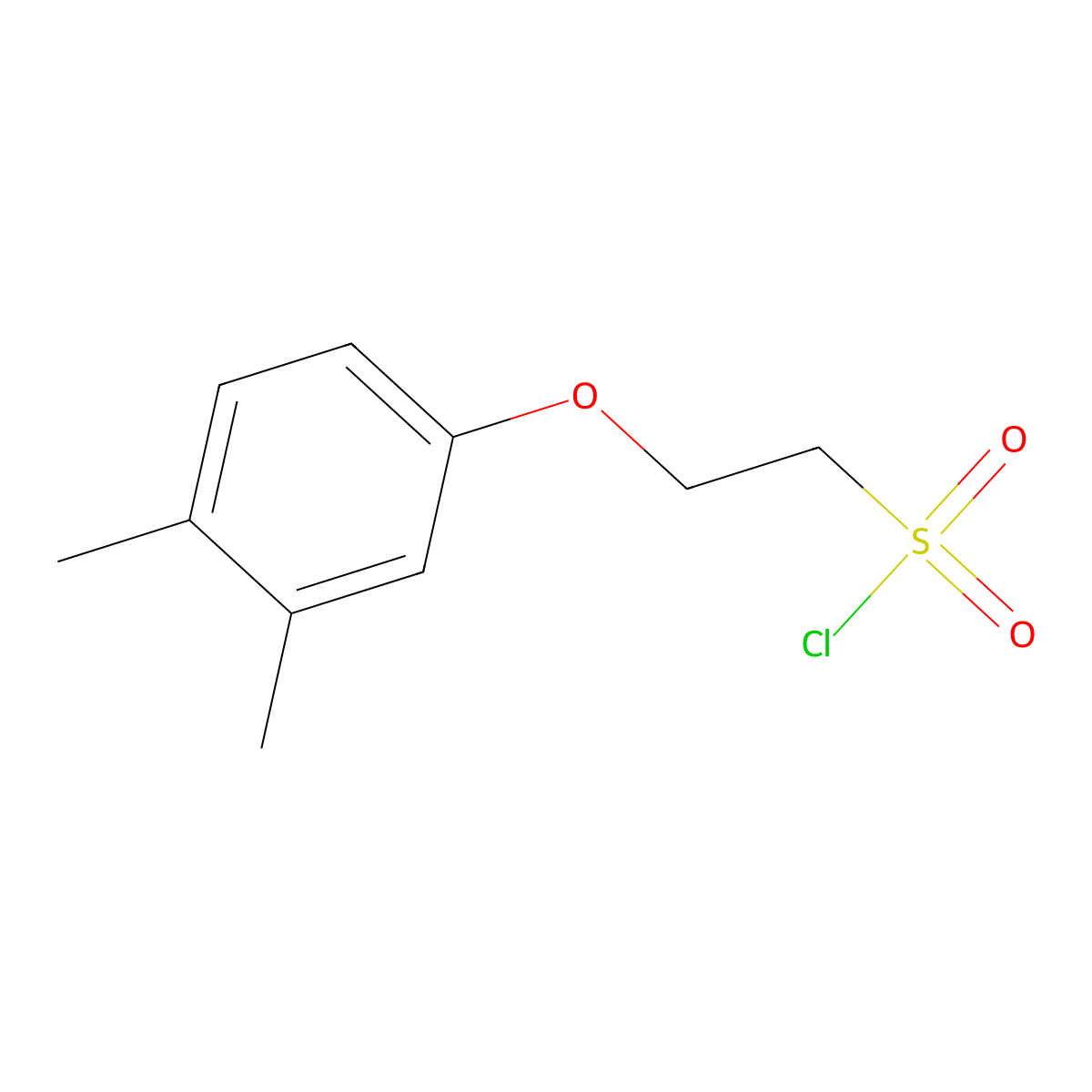 2-(3,4-Dimethylphenoxy)ethane-1-sulfonyl chloride molecular structure, CAS 1018340-51-6