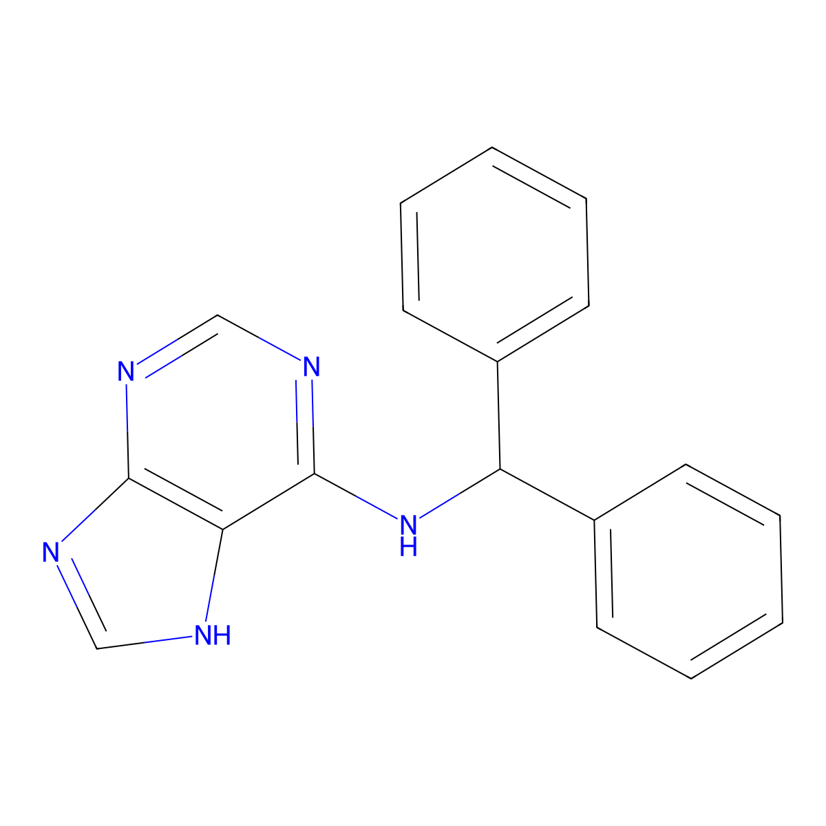 N-benzhydryl-7H-purin-6-amine molecular structure, CAS 10184-21-1