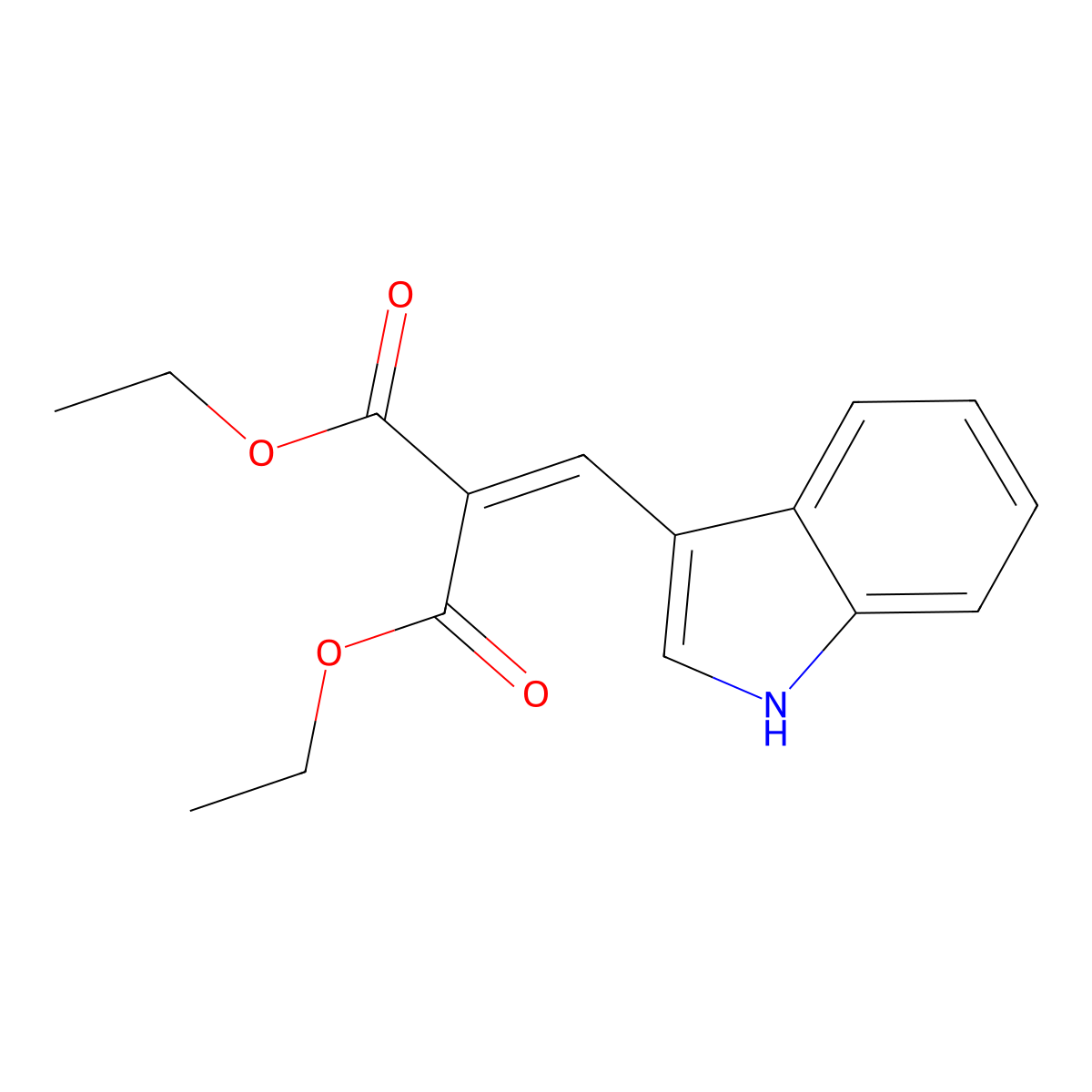 1,3-Diethyl 2-(1H-indol-3-ylmethylene)propanedioate molecular structure, CAS 10184-96-0