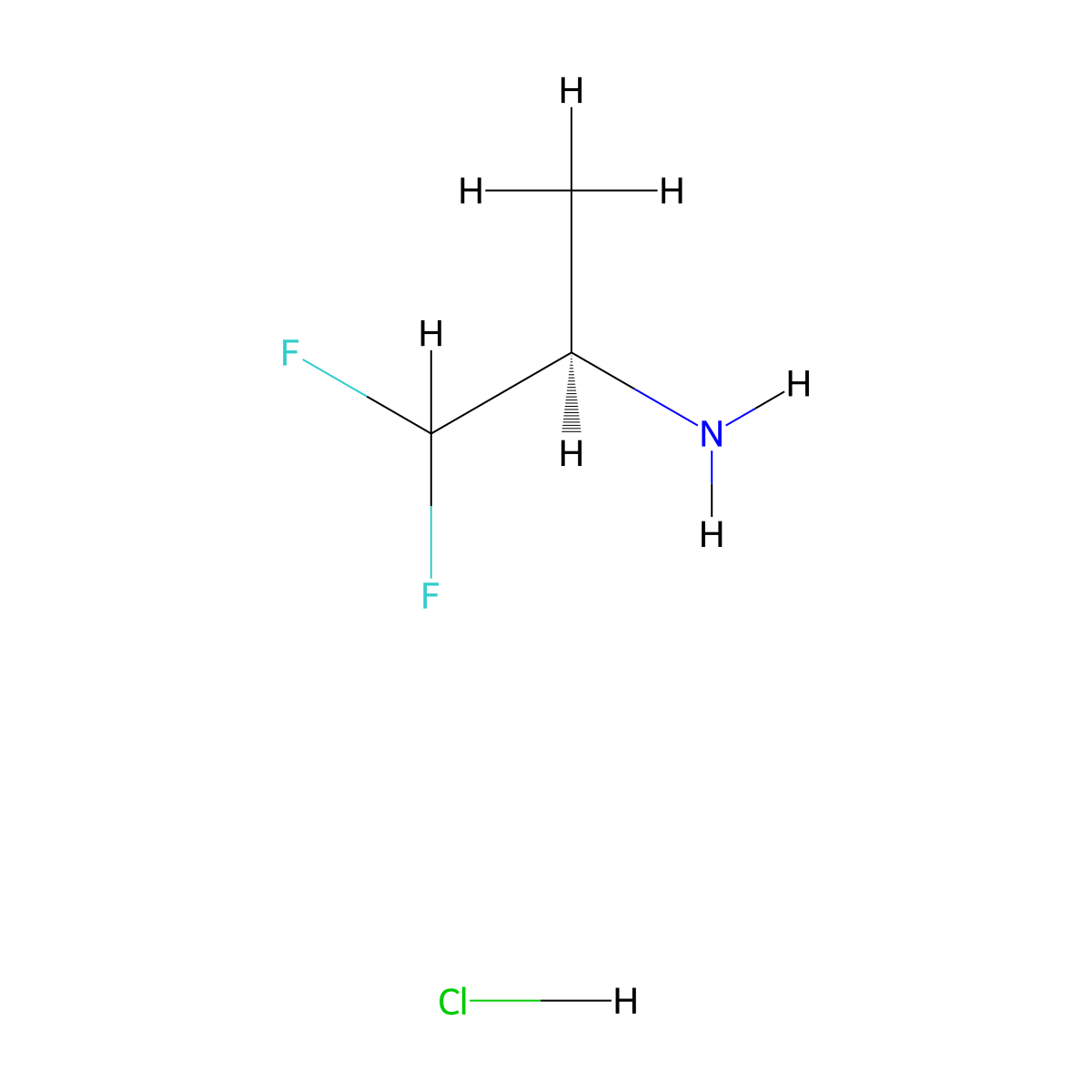 (2R)-1,1-difluoropropan-2-amine hydrochloride molecular structure, CAS 1018434-72-4