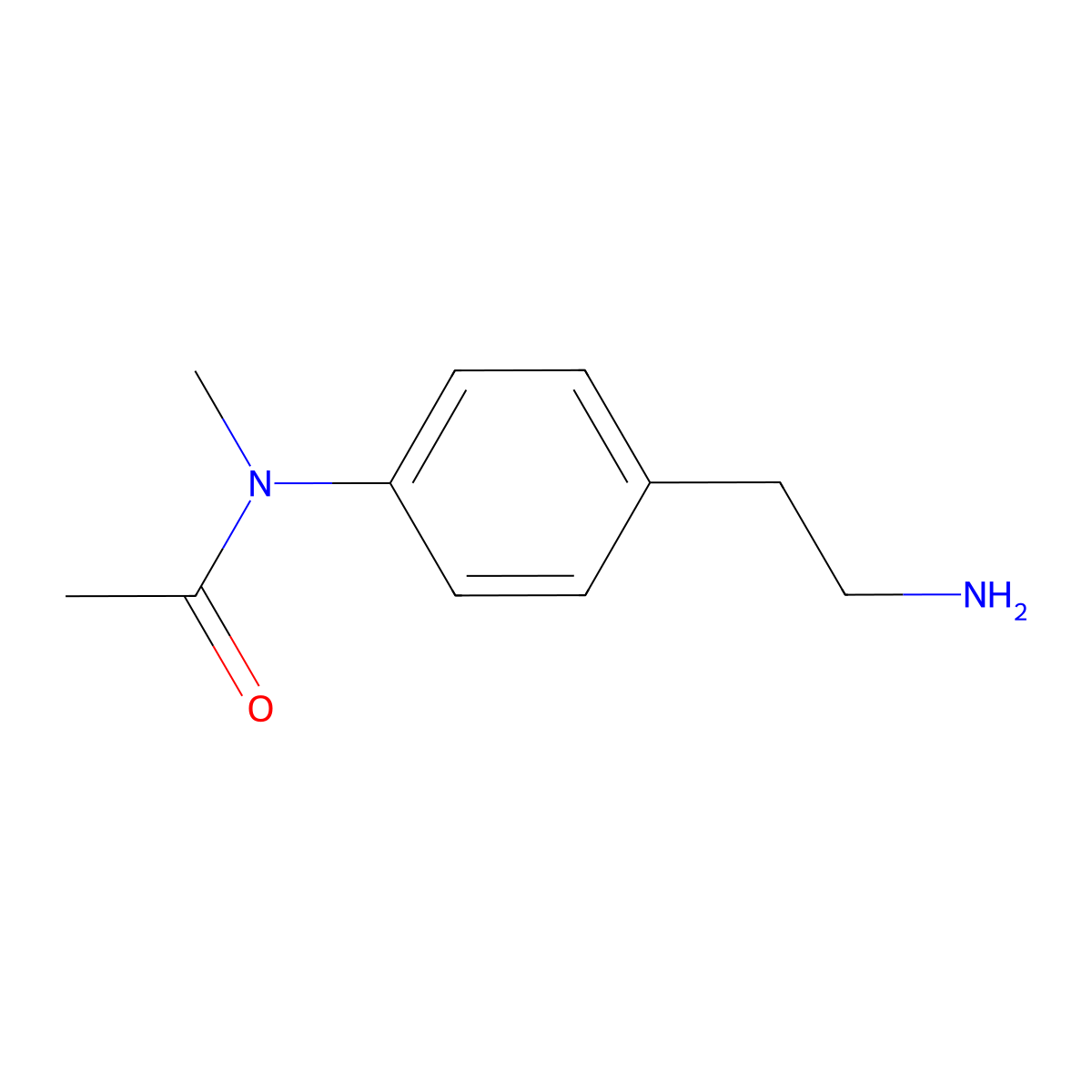 N-(4-(2-aminoethyl)phenyl)-N-methylethanamide molecular structure, CAS 1018437-91-6