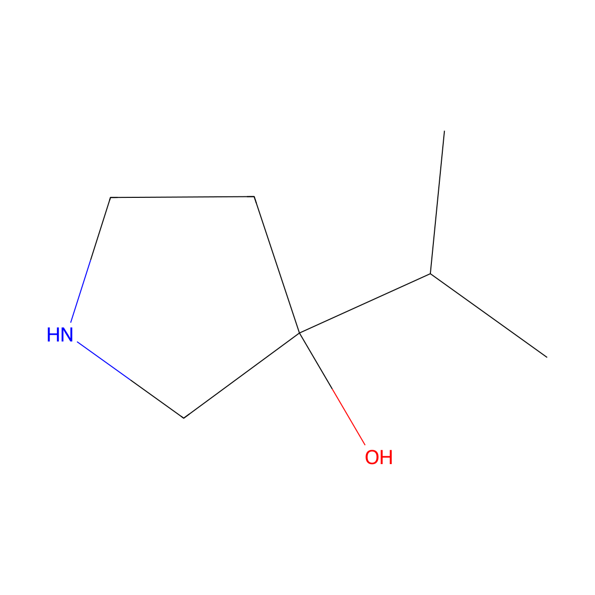 3-(Propan-2-yl)pyrrolidin-3-ol molecular structure, CAS 1018443-31-6