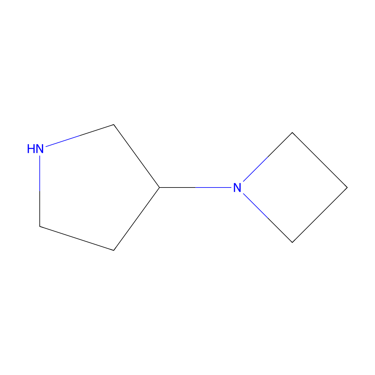 3-(Azetidin-1-yl)pyrrolidine molecular structure, CAS 1018443-34-9