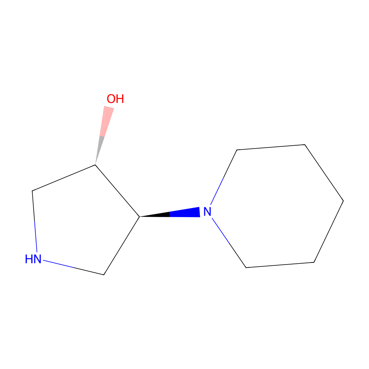 trans-4-(Piperidin-1-yl)pyrrolidin-3-ol molecular structure, CAS 1018443-35-0