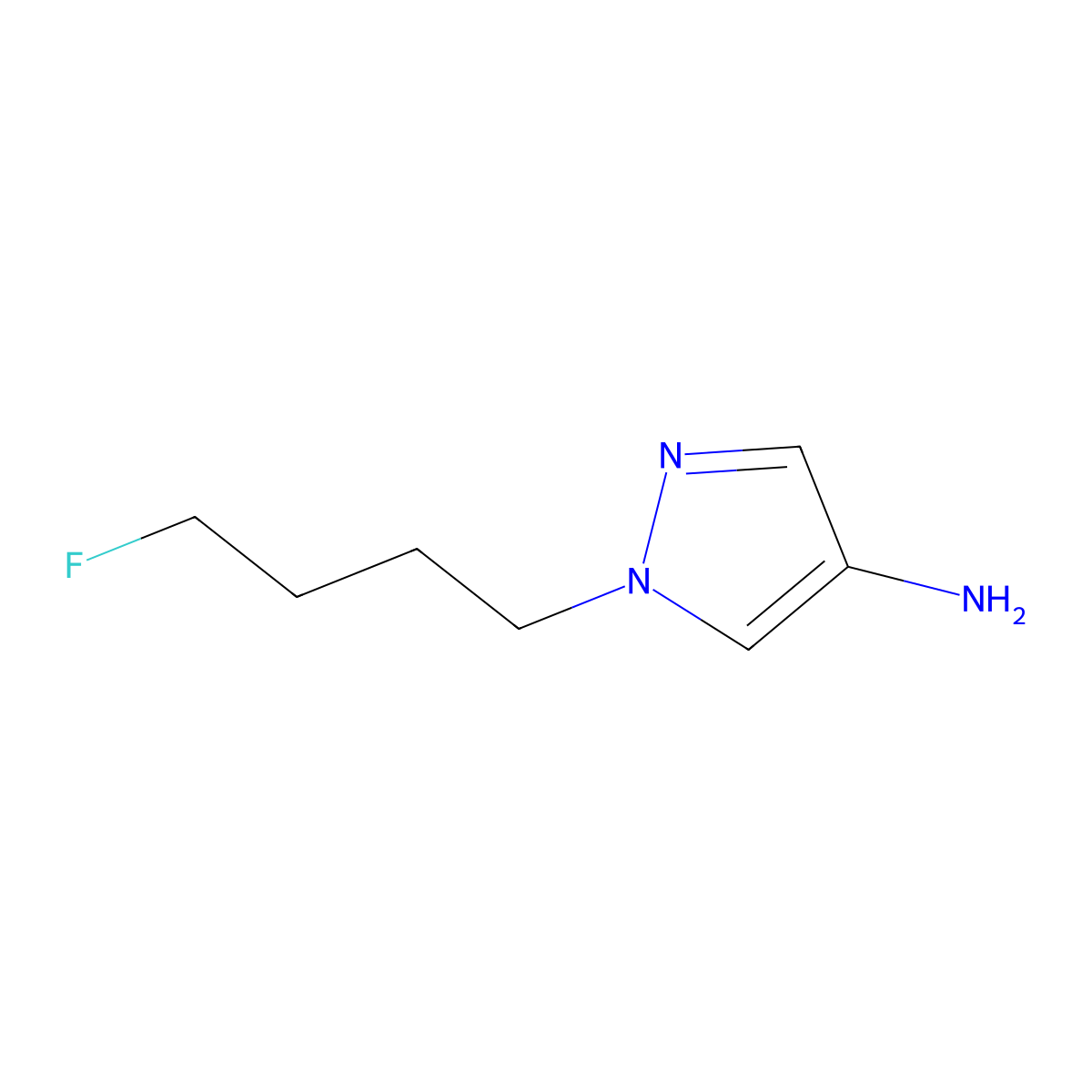 1-(4-fluorobutyl)-1H-pyrazol-4-amine molecular structure, CAS 1018447-00-1