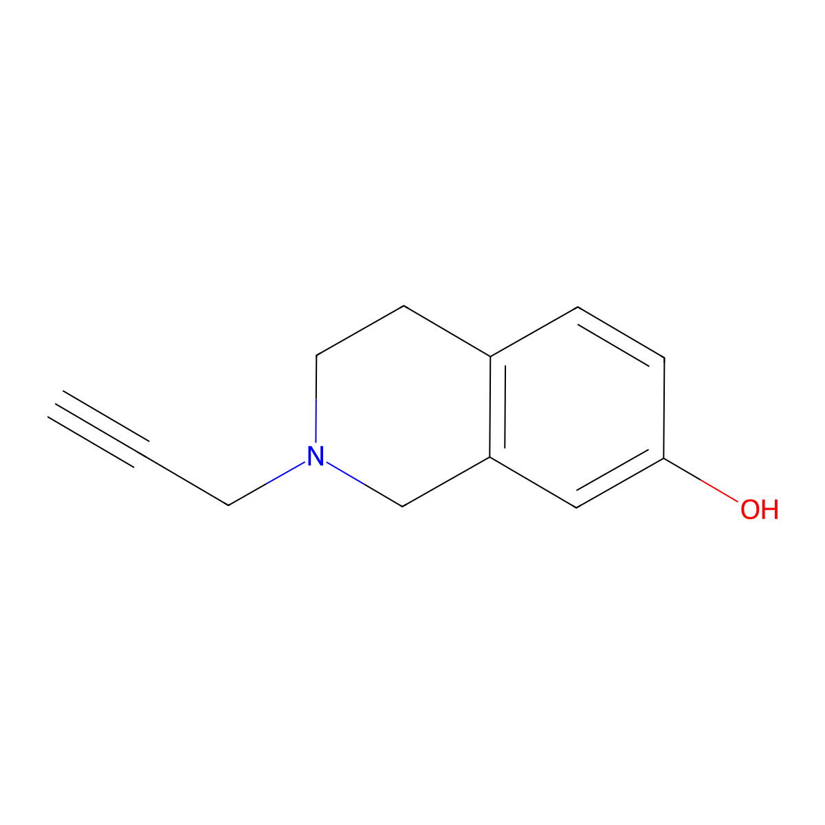 2-(Prop-2-yn-1-yl)-1,2,3,4-tetrahydroisoquinolin-7-ol molecular structure, CAS 1018448-54-8