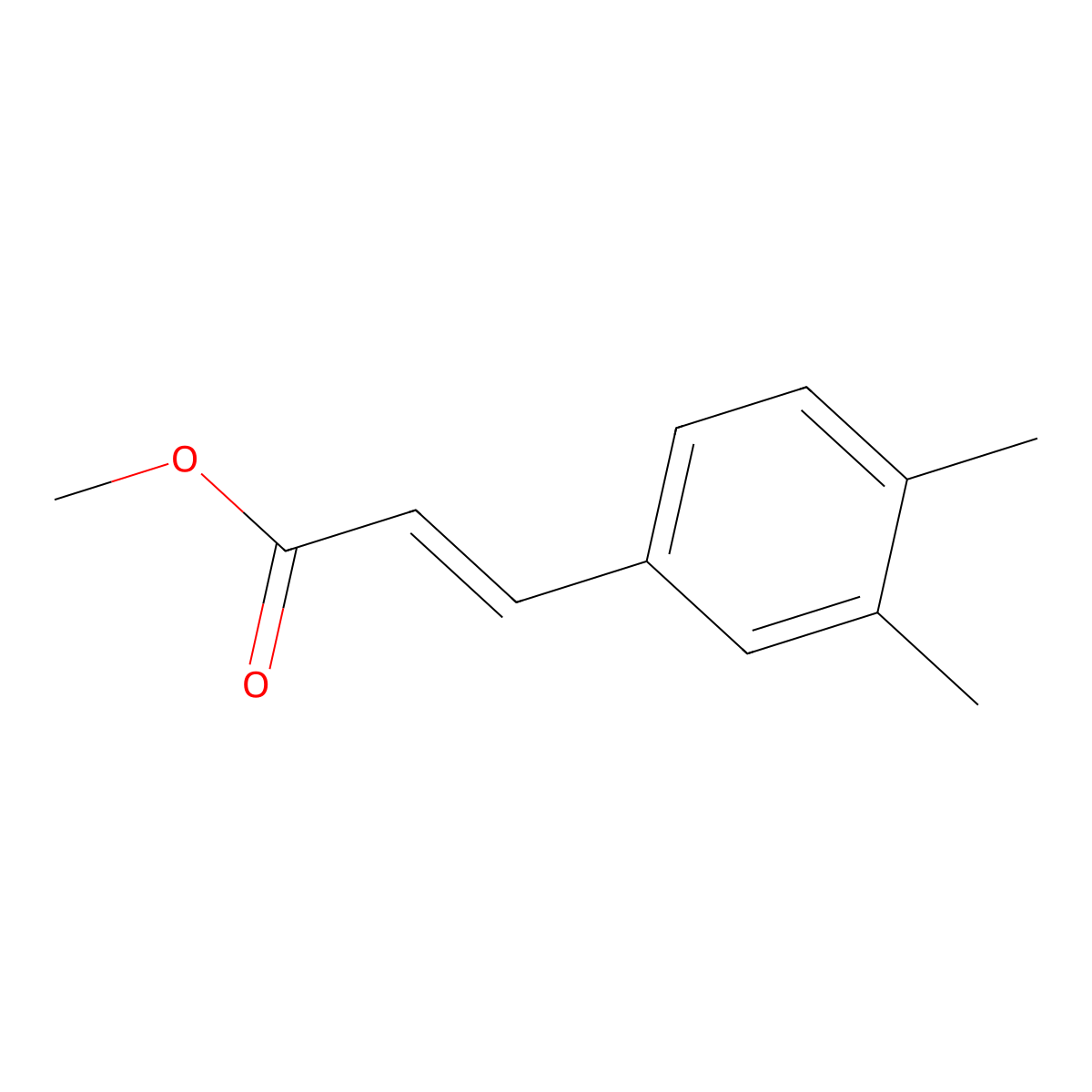 methyl (2E)-3-(3,4-dimethylphenyl)prop-2-enoate molecular structure, CAS 1018448-69-5
