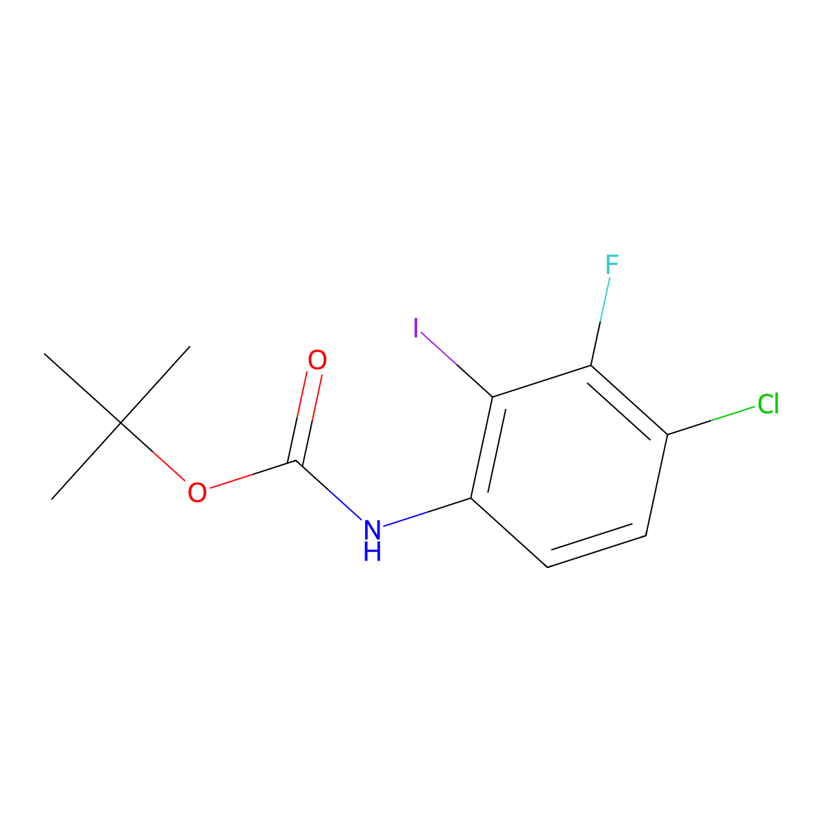 Tert-butyl (4-chloro-3-fluoro-2-iodophenyl)carbamate molecular structure, CAS 1018450-35-5