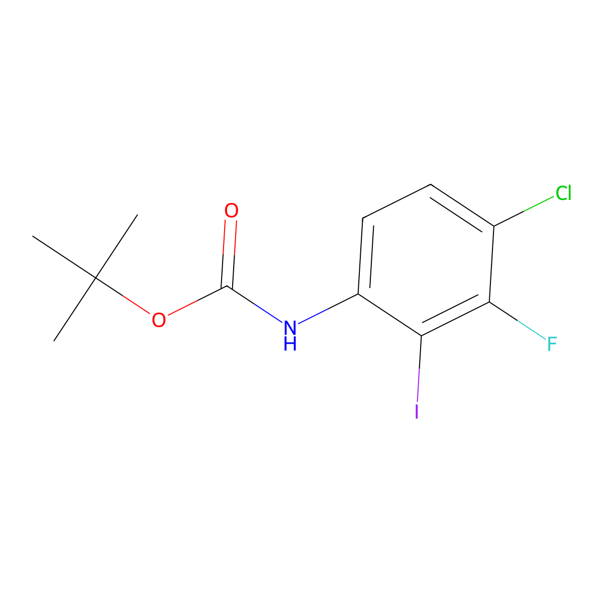 Tert-butyl (4-chloro-3-fluoro-2-iodophenyl)carbamate molecular structure, CAS 1018450-35-5