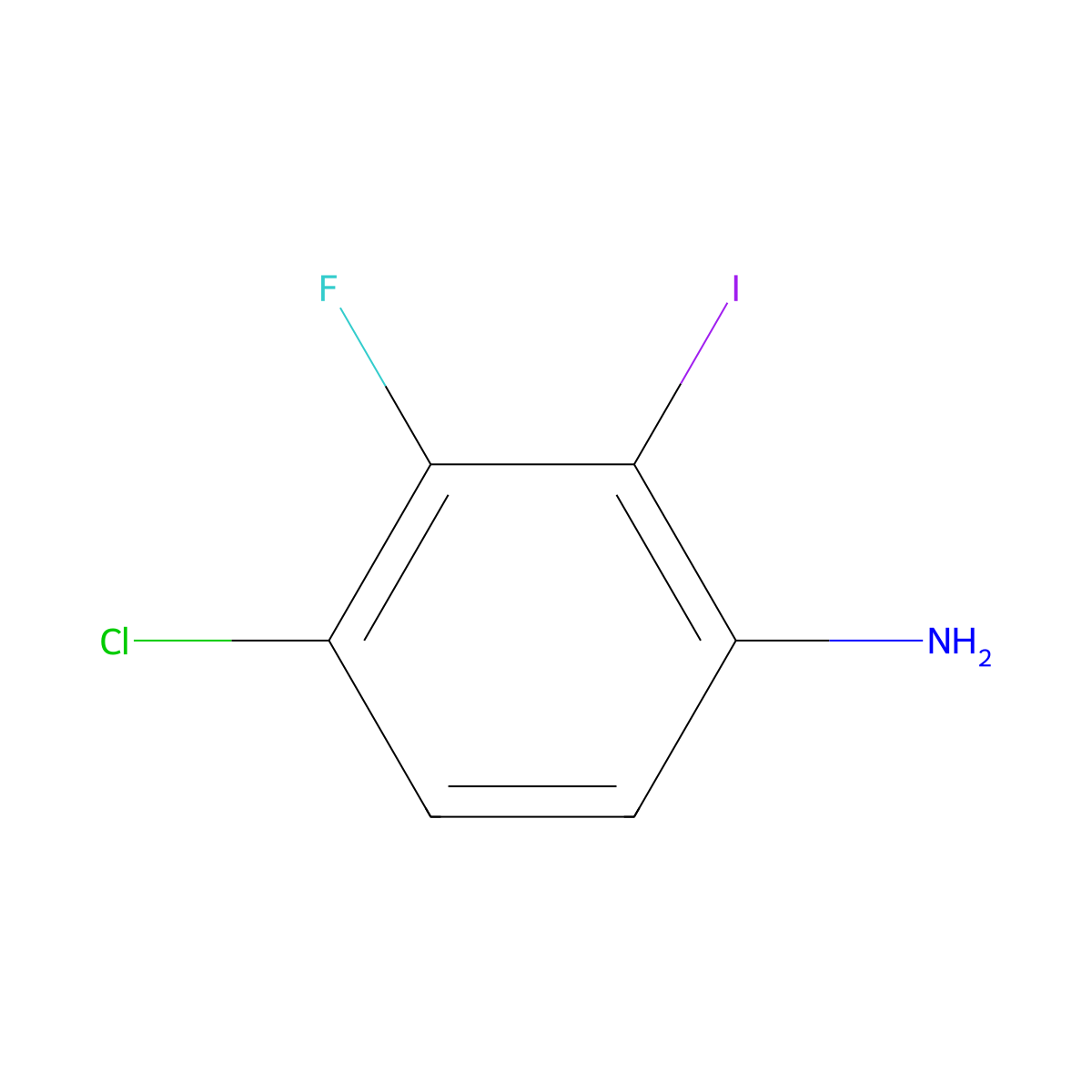4-Chloro-3-fluoro-2-iodoaniline molecular structure, CAS 1018450-37-7