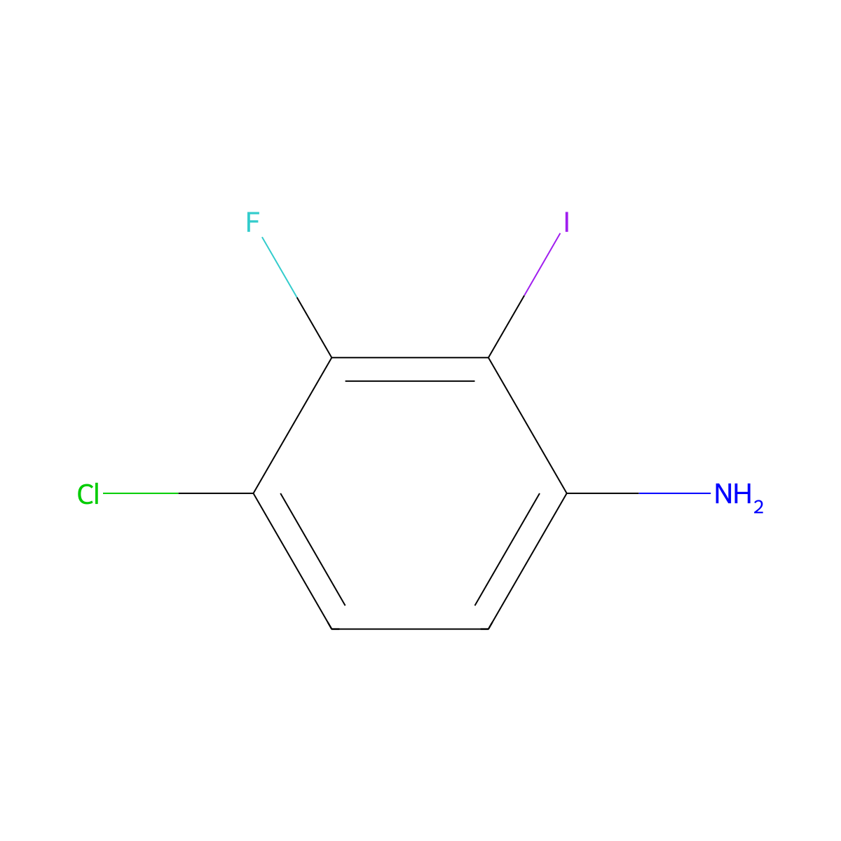 4-Chloro-3-fluoro-2-iodoaniline molecular structure, CAS 1018450-37-7