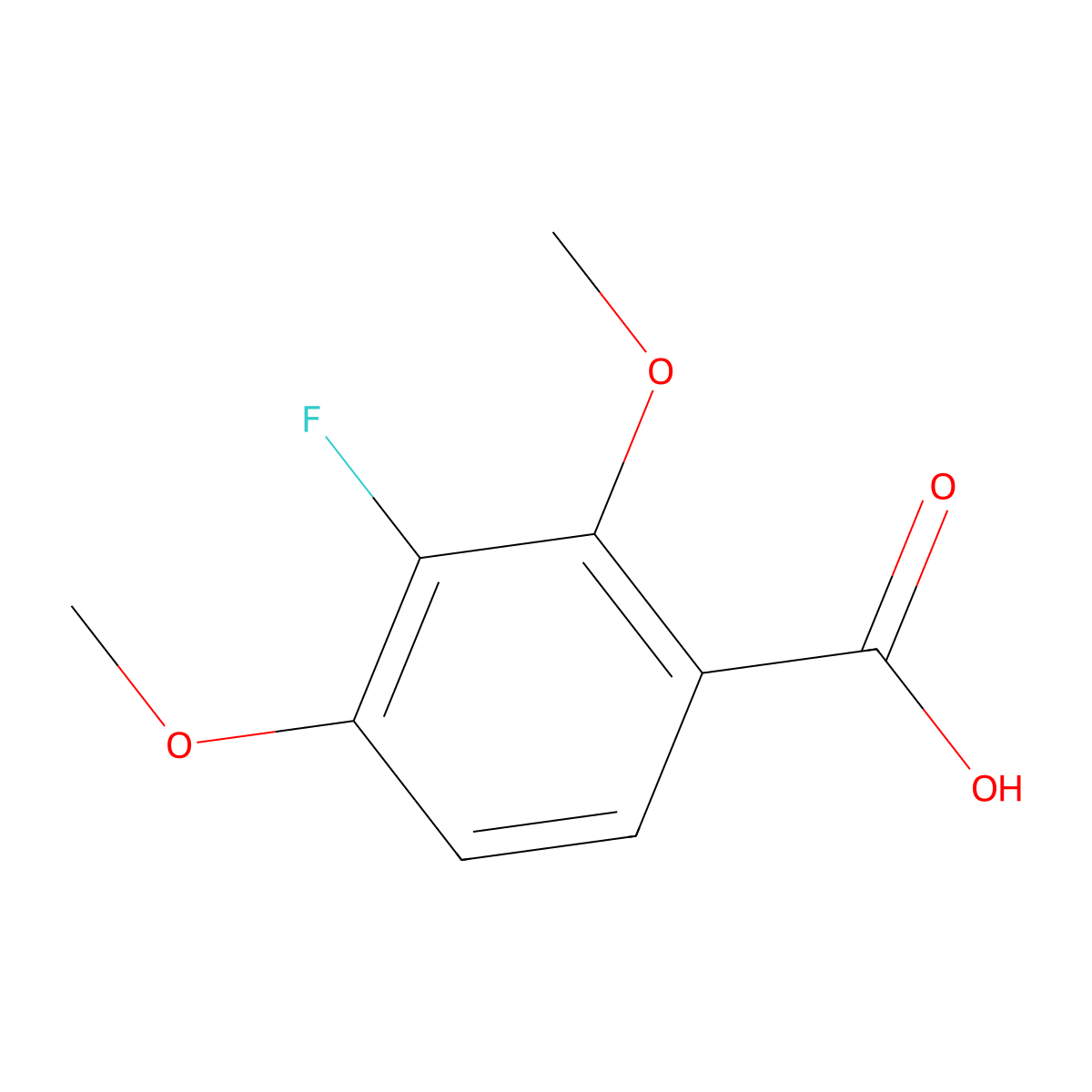 3-Fluoro-2,4-dimethoxybenzoic acid molecular structure, CAS 1018451-10-9