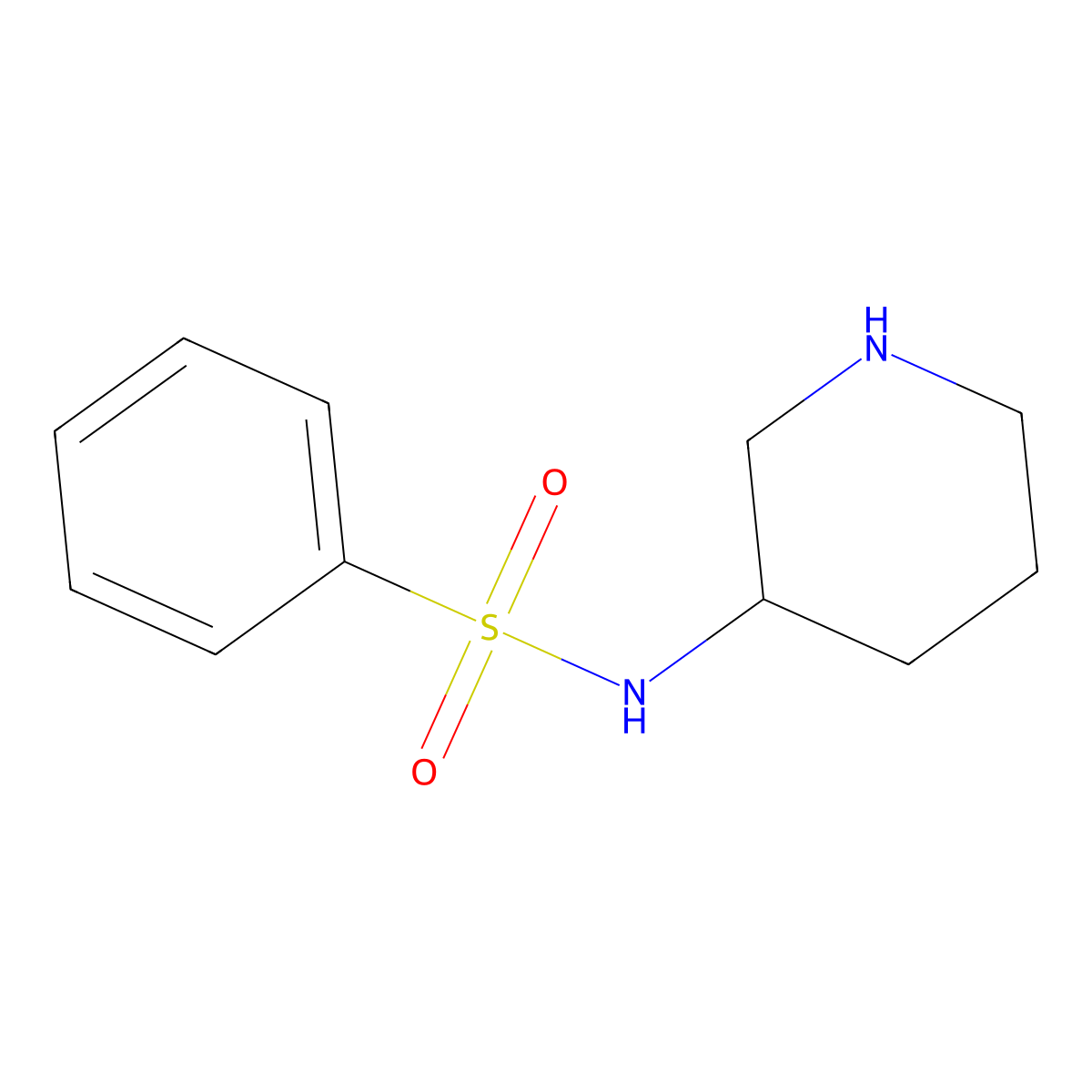 N-(piperidin-3-yl)benzenesulfonamide molecular structure, CAS 1018458-26-8