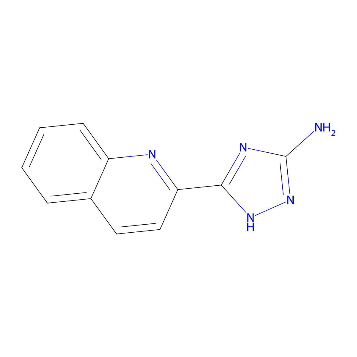 3-(quinolin-2-yl)-1H-1,2,4-triazol-5-amine molecular structure, CAS 1018458-44-0