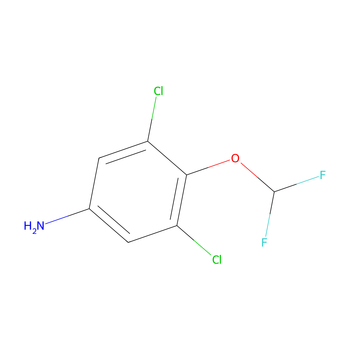 3,5-Dichloro-4-(difluoromethoxy)aniline molecular structure, CAS 101847-52-3