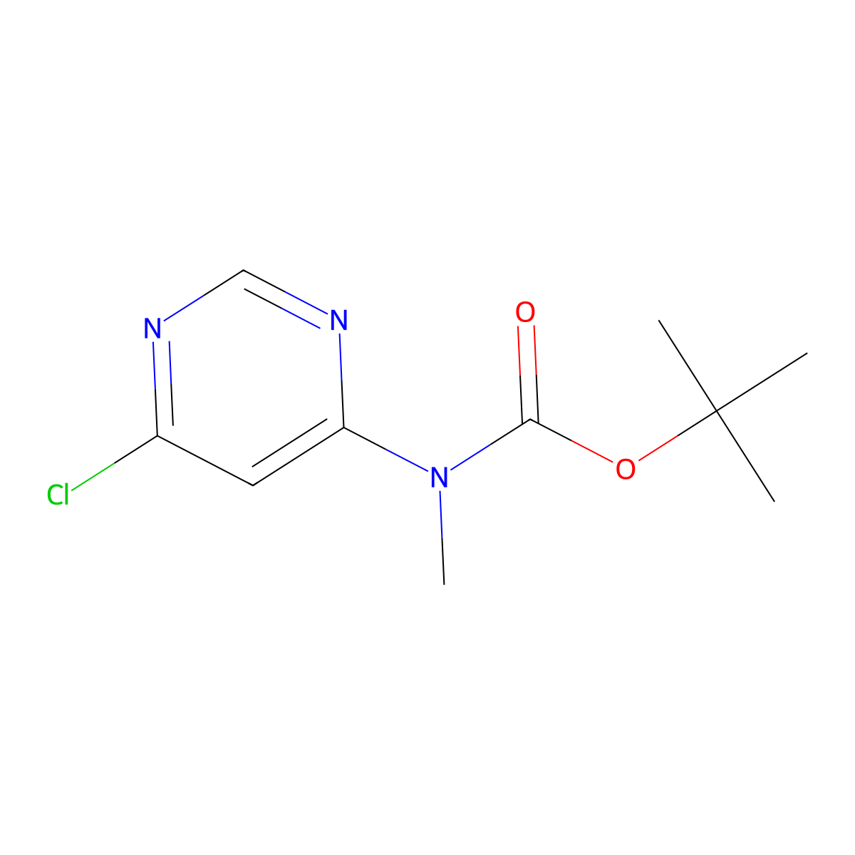 tert-butyl N-(6-chloropyrimidin-4-yl)-N-methylcarbamate molecular structure, CAS 1018473-17-0