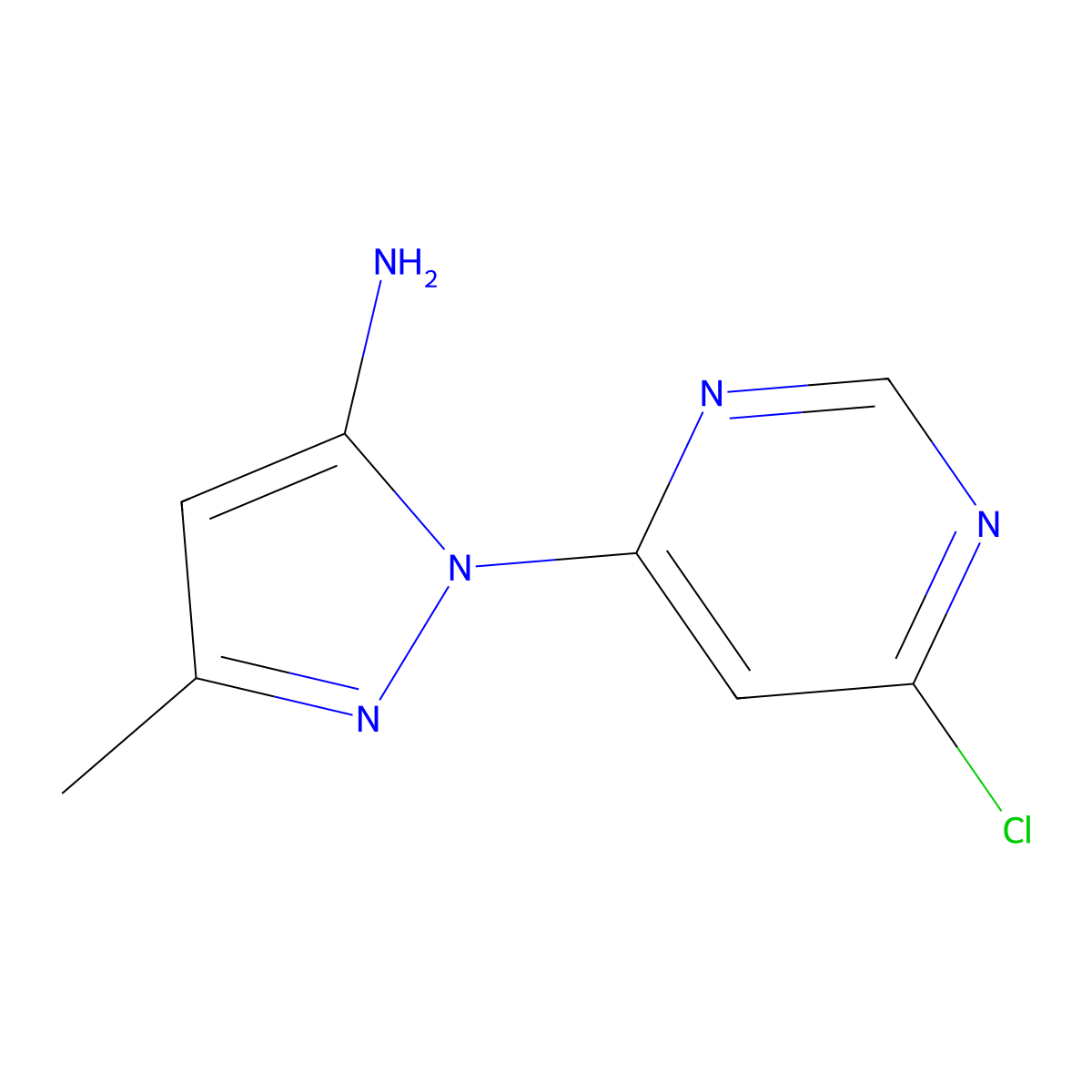 1-(6-chloropyrimidin-4-yl)-3-methyl-1H-pyrazol-5-amine molecular structure, CAS 1018473-22-7