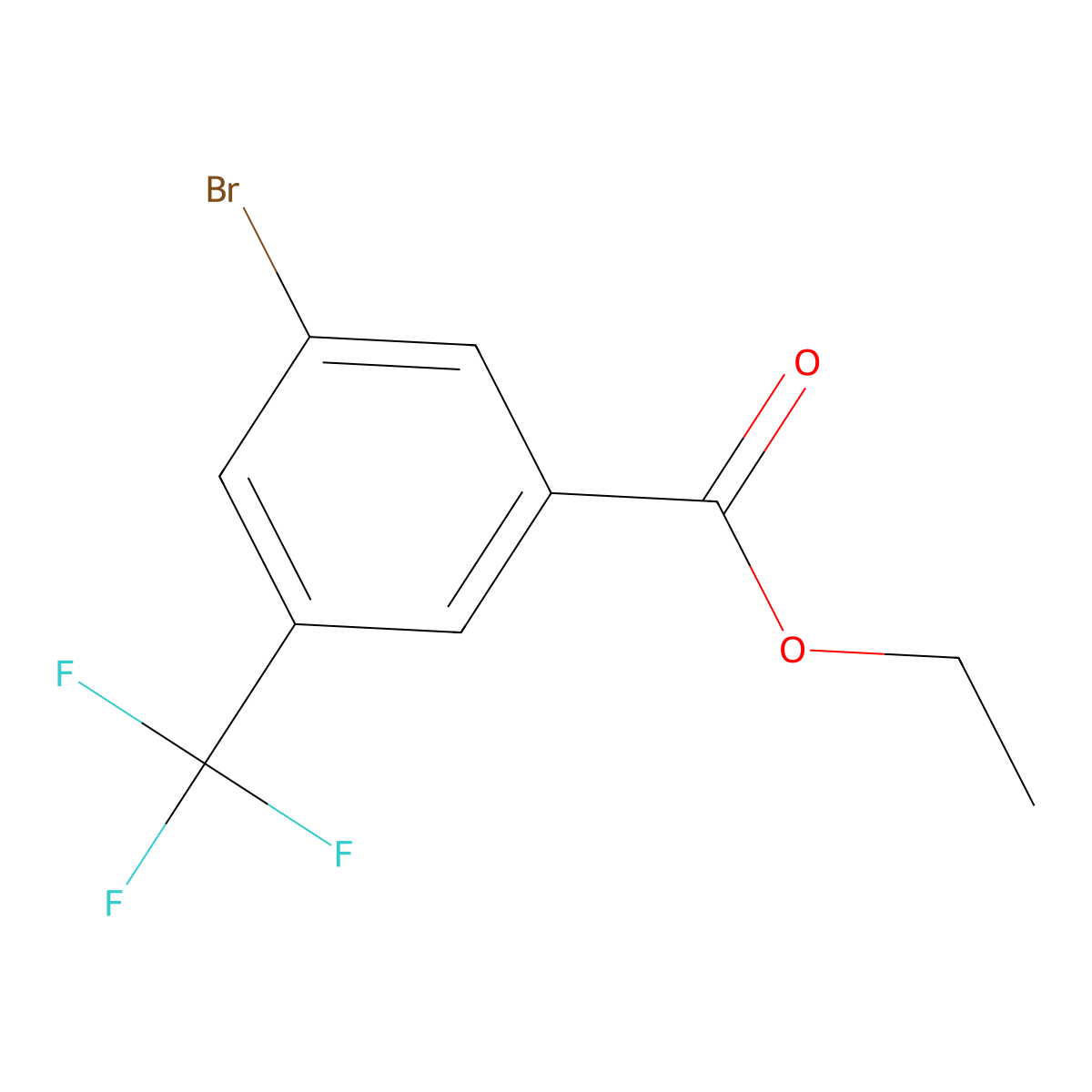 Ethyl 3-bromo-5-(trifluoromethyl)benzoate molecular structure, CAS 1018473-24-9