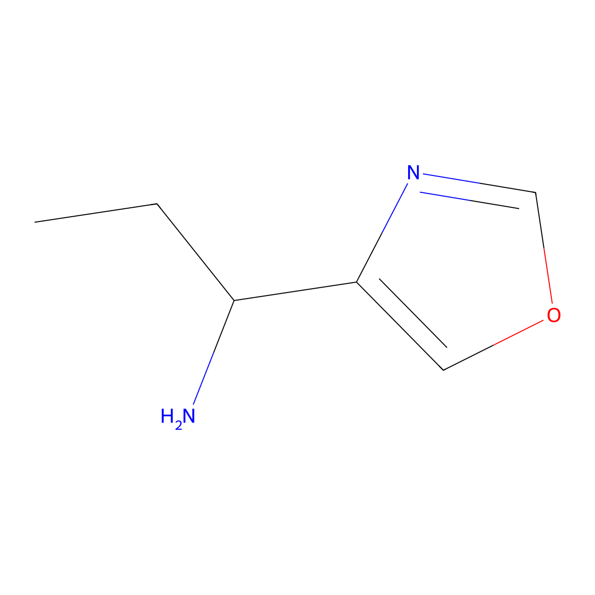 1-(1,3-Oxazol-4-yl)propan-1-amine molecular structure, CAS 1018475-22-3