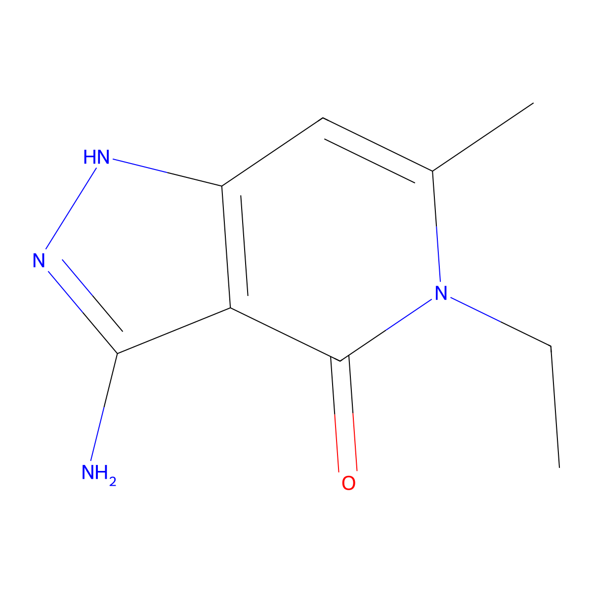3-amino-5-ethyl-6-methyl-1H,4H,5H-pyrazolo[4,3-c]pyridin-4-one molecular structure, CAS 1018497-10-3