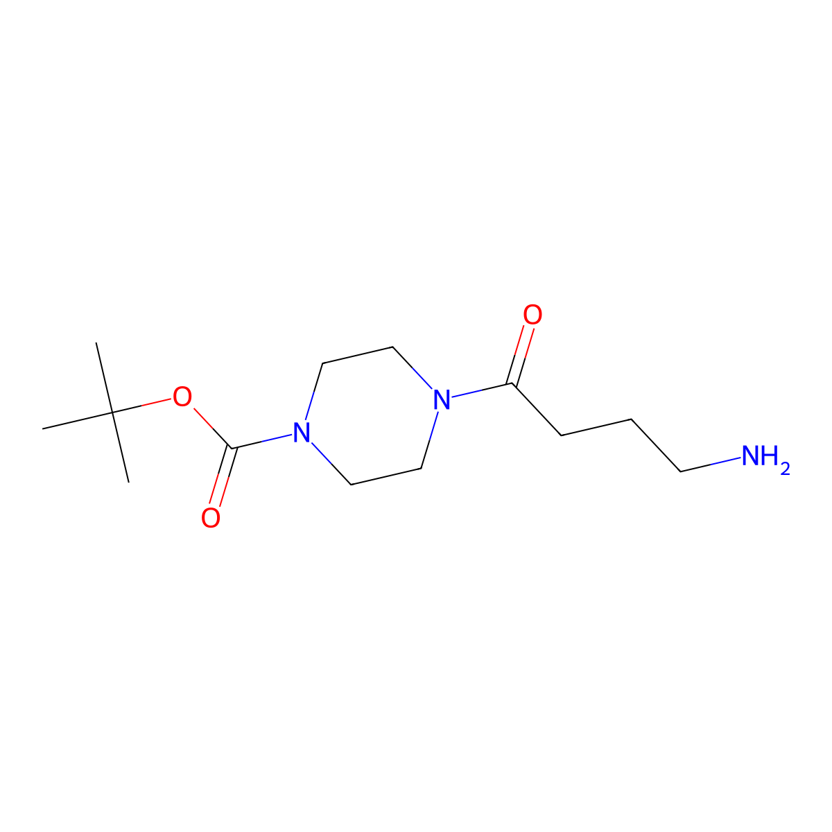 Tert-butyl 4-(4-aminobutanoyl)piperazine-1-carboxylate molecular structure, CAS 1018497-49-8