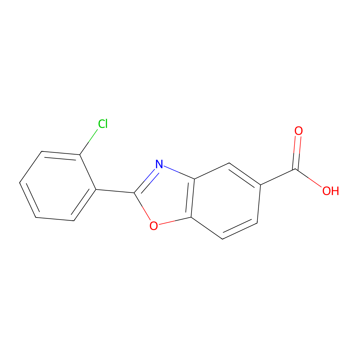 2-(2-Chlorophenyl)-1,3-Benzoxazole-5-Carboxylic Acid molecular structure, CAS 1018498-30-0