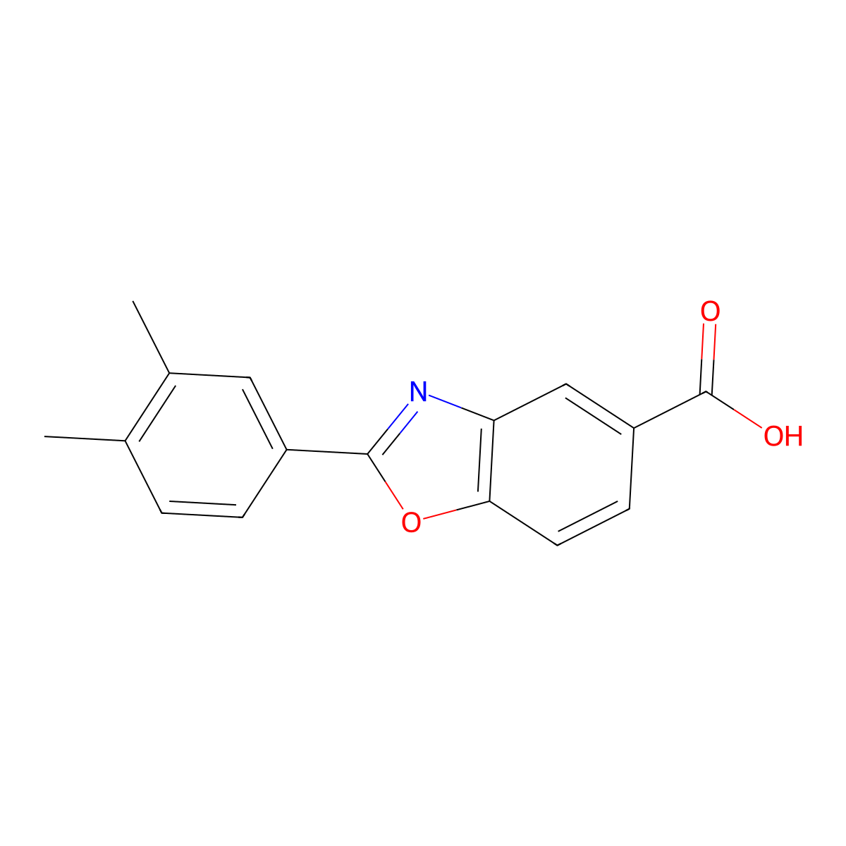 2-(3,4-Dimethylphenyl)-1,3-benzoxazole-5-carboxylic acid molecular structure, CAS 1018498-33-3