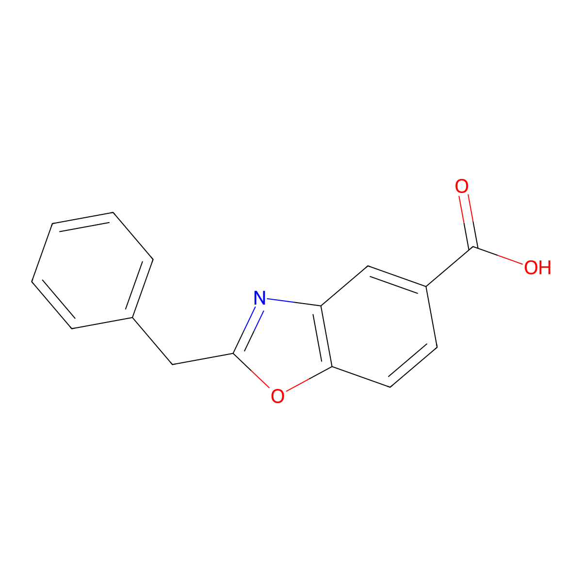 2-Benzyl-1,3-benzoxazole-5-carboxylic acid molecular structure, CAS 1018498-36-6