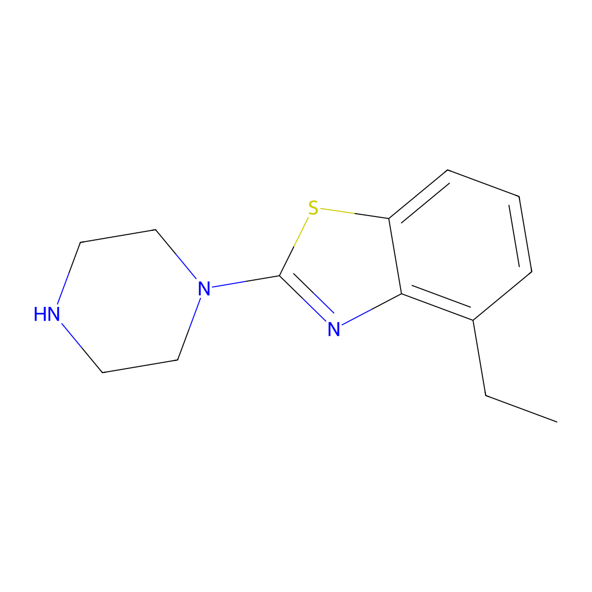4-Ethyl-2-piperazin-1-yl-1,3-benzothiazole molecular structure, CAS 1018498-64-0