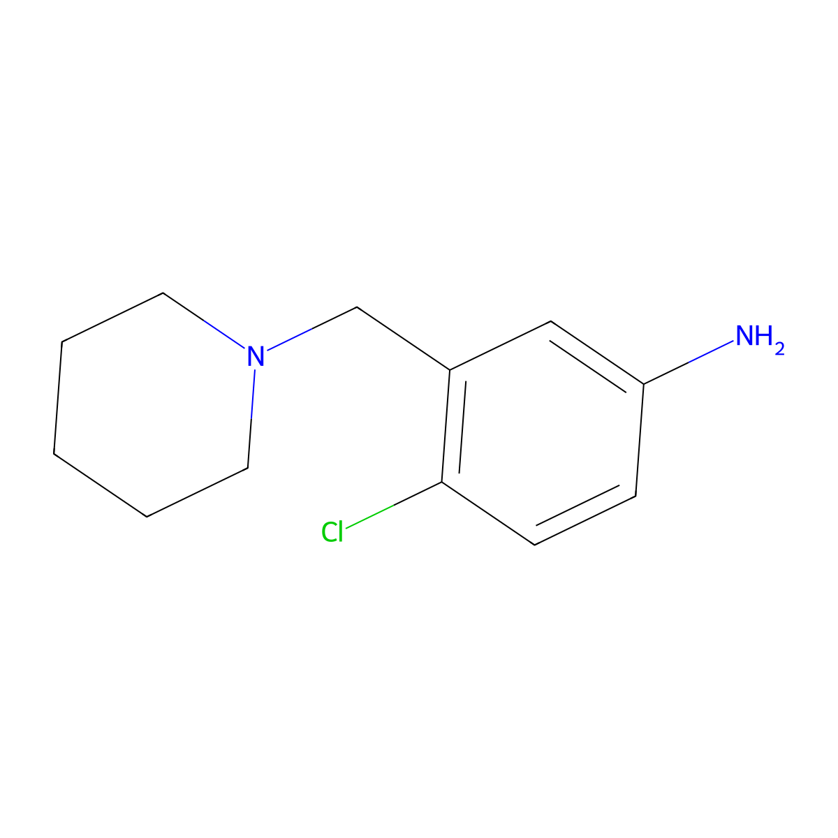 4-Chloro-3-(piperidin-1-ylmethyl)aniline molecular structure, CAS 1018498-91-3